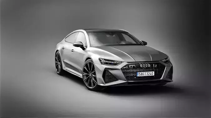 2025 Audi RS7 Performance Interior and Exterior  Low-poly 3D model