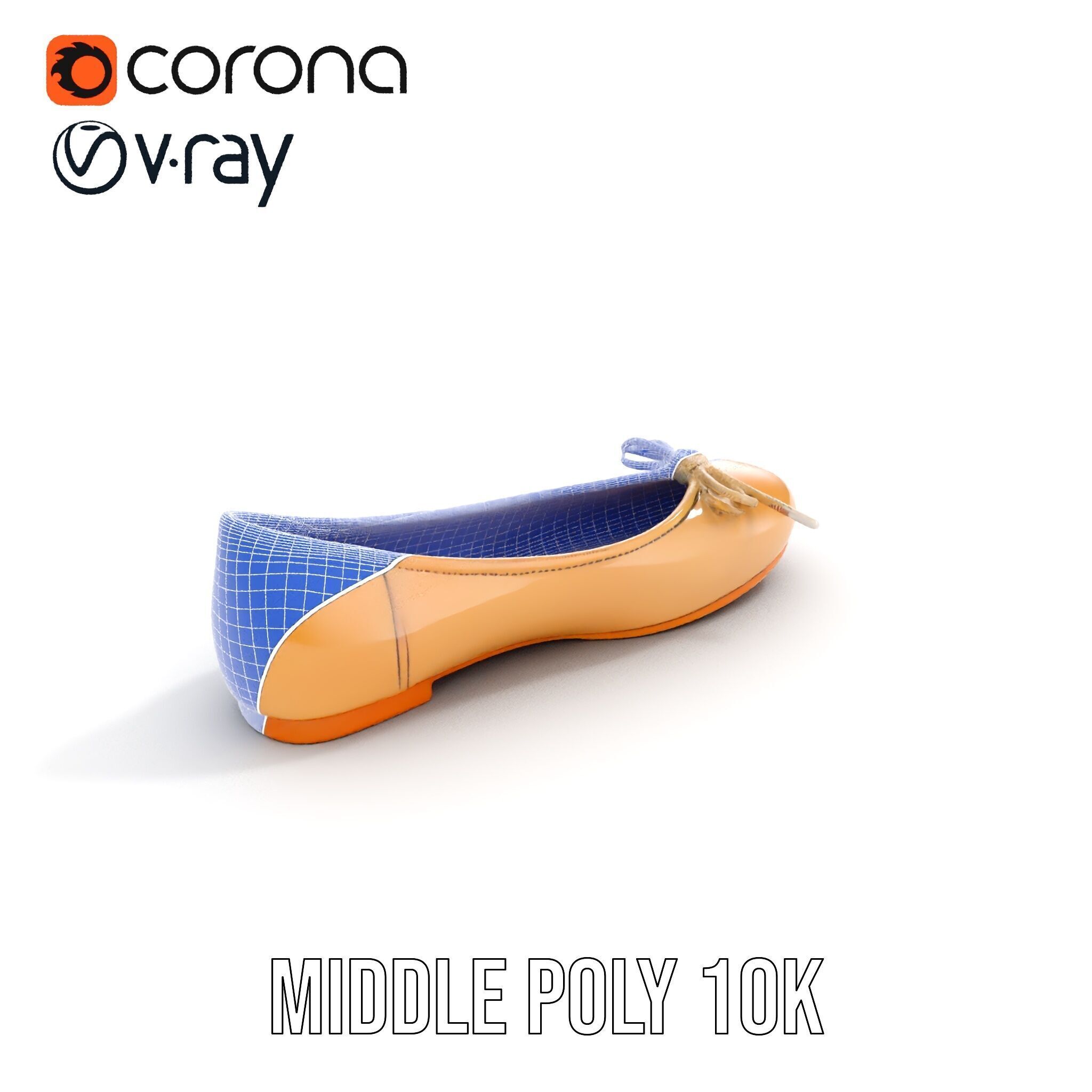 Elegant Womens Ballet Flat Model Pack for Versatile Scenes Low-poly 3D model_28