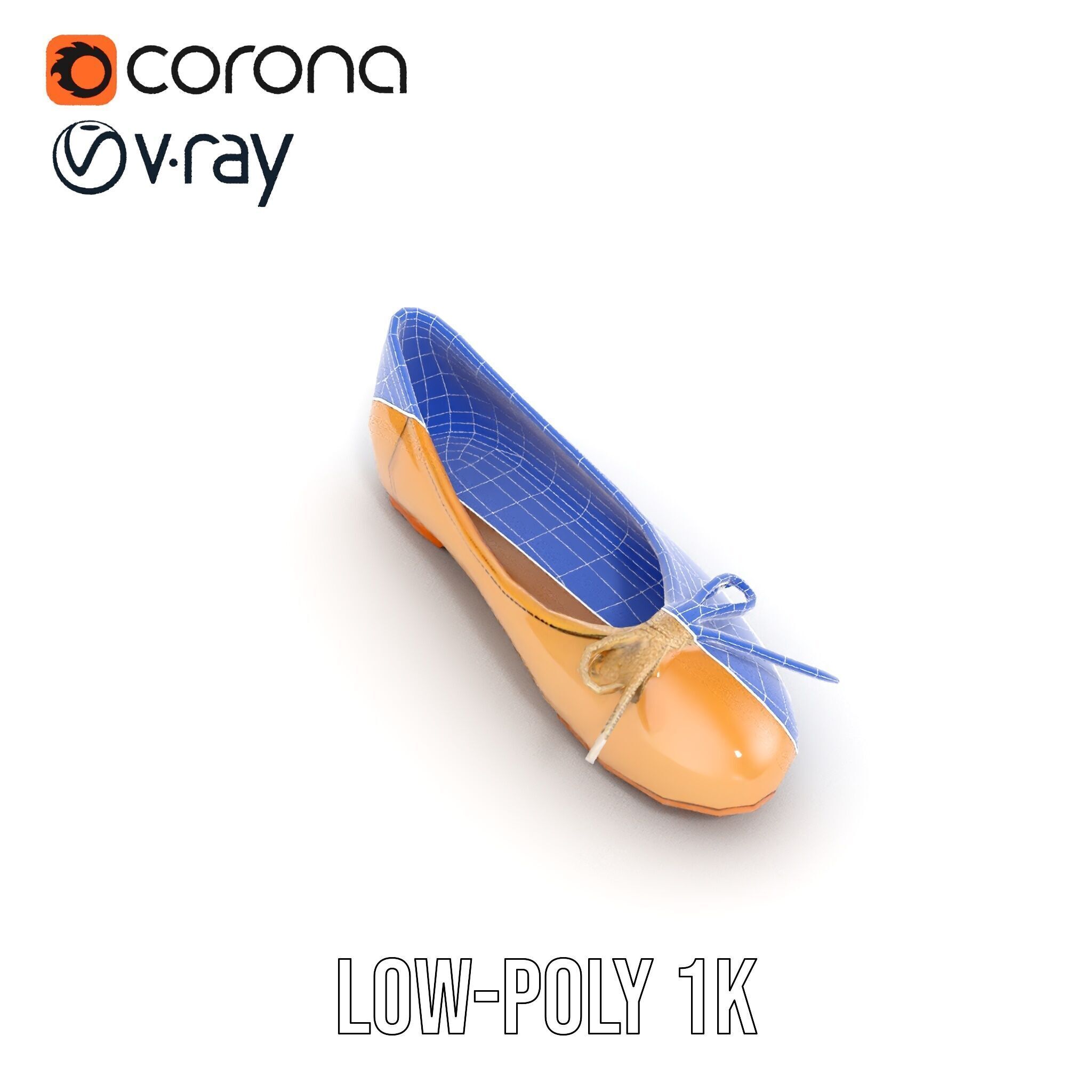 Elegant Womens Ballet Flat Model Pack for Versatile Scenes Low-poly 3D model_32