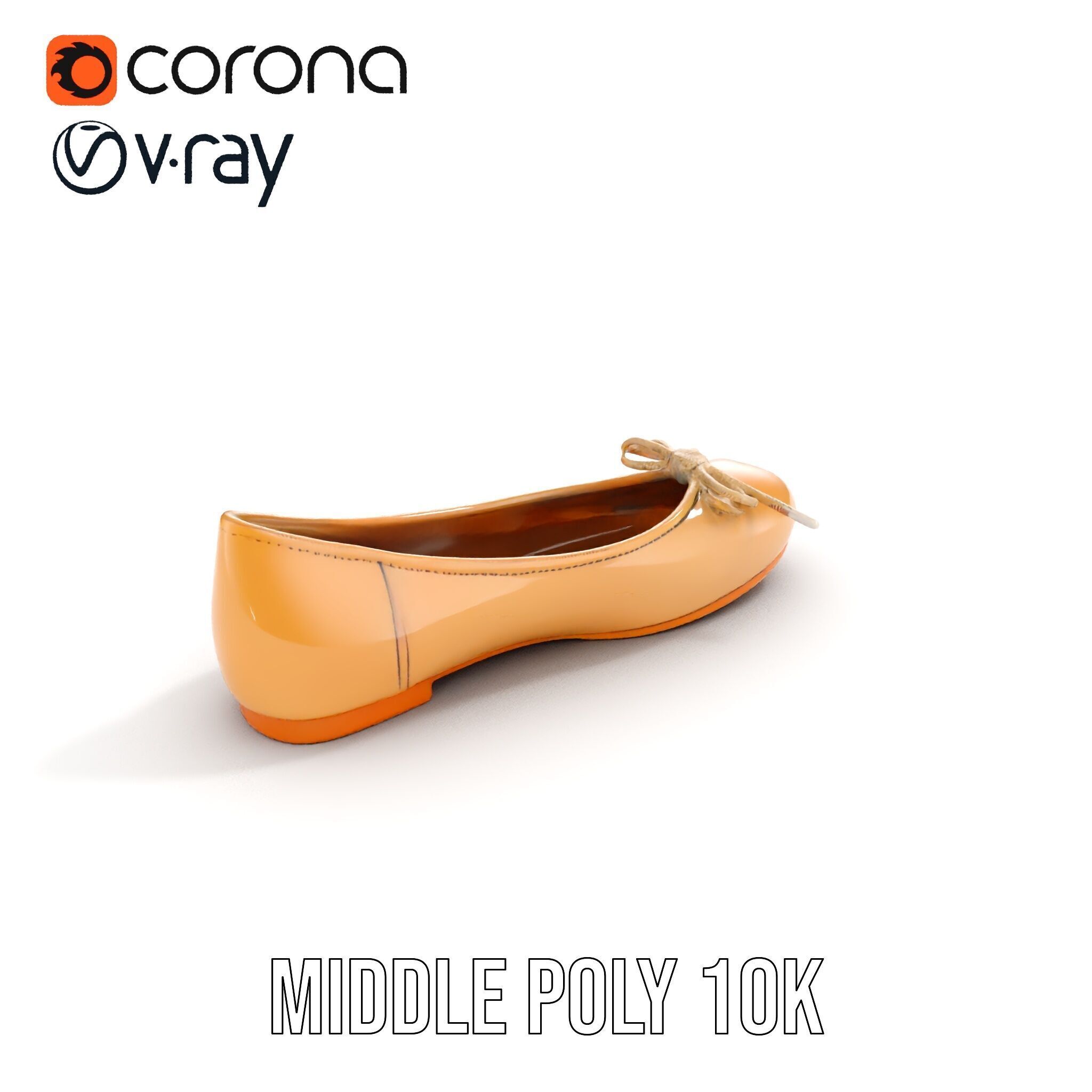 Elegant Womens Ballet Flat Model Pack for Versatile Scenes Low-poly 3D model_20