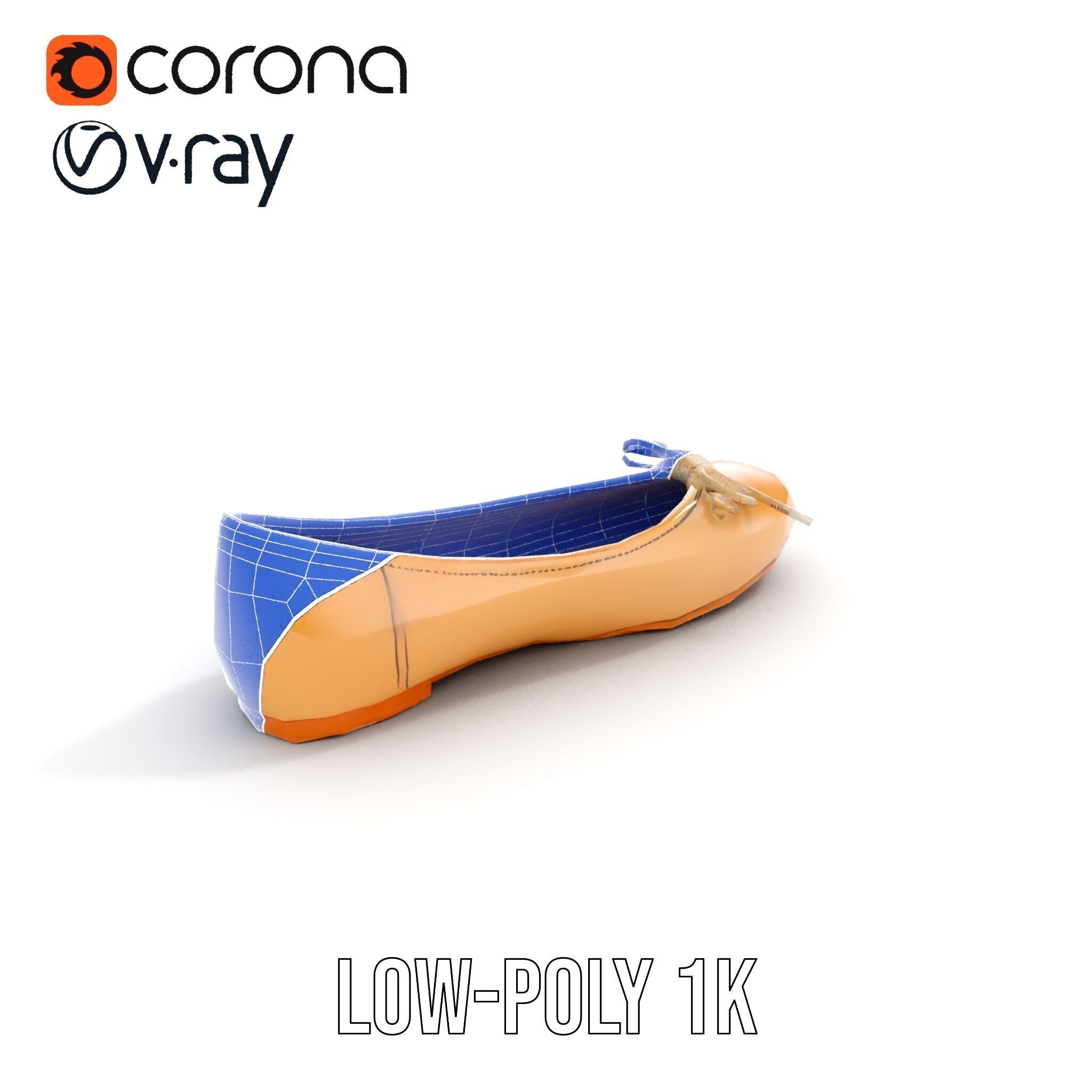 Elegant Womens Ballet Flat Model Pack for Versatile Scenes Low-poly 3D model_21