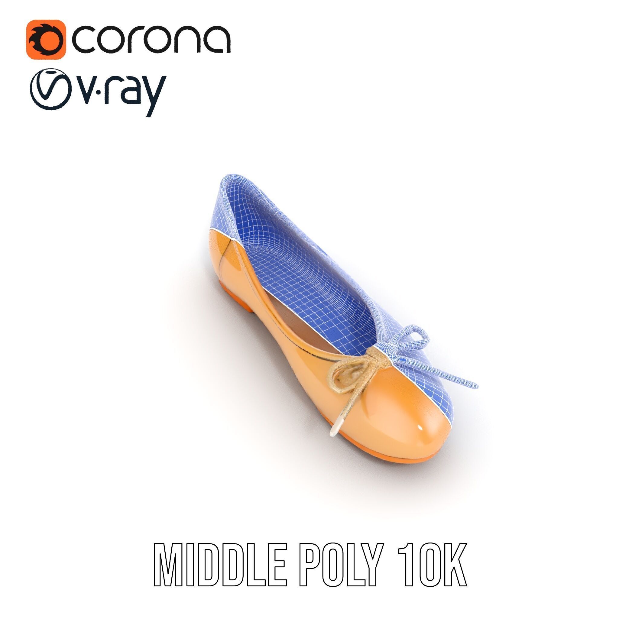 Elegant Womens Ballet Flat Model Pack for Versatile Scenes Low-poly 3D model_23