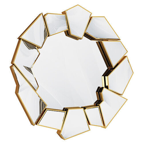 CRACKLE ROUND MIRROR Low-poly 3D model
