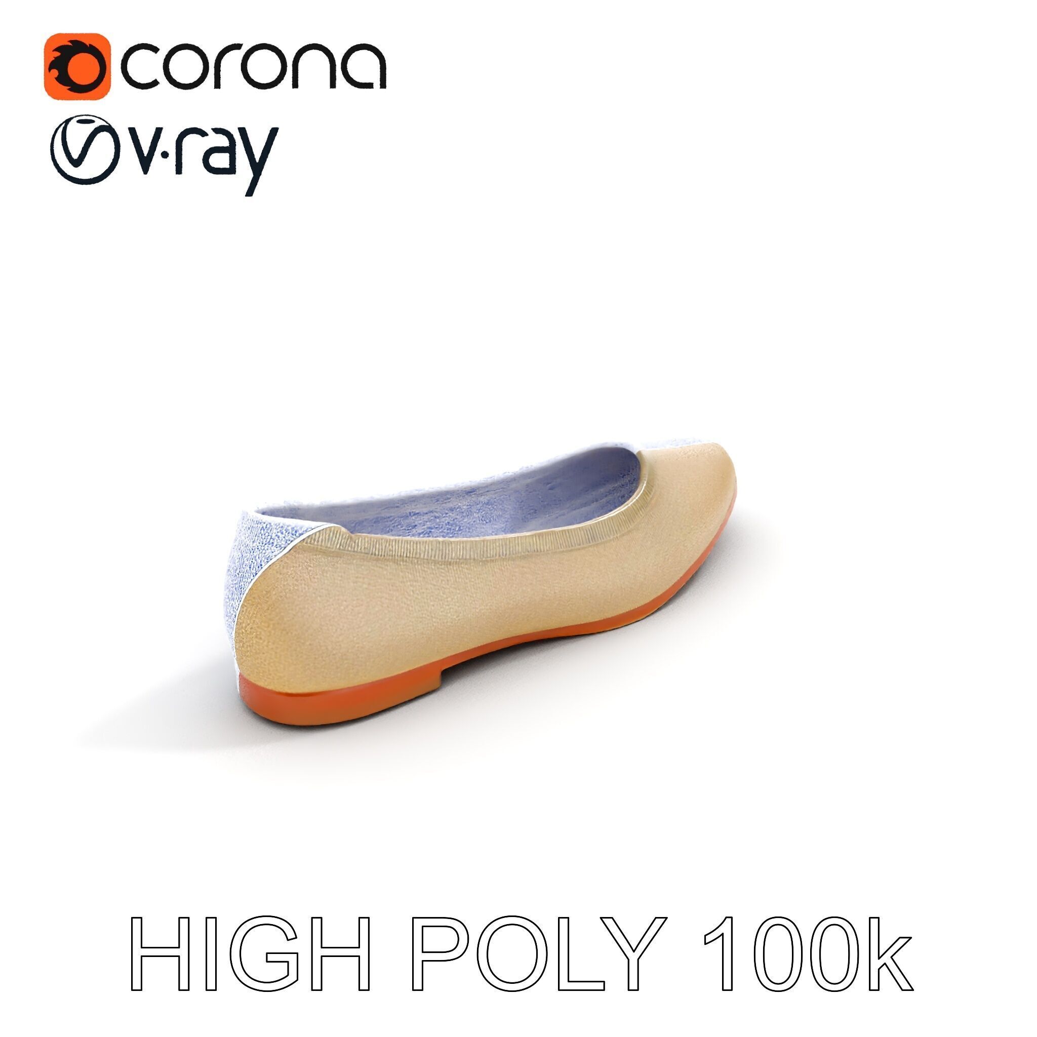 Elegant Womens Flat Shoe Model Pack Texture_27