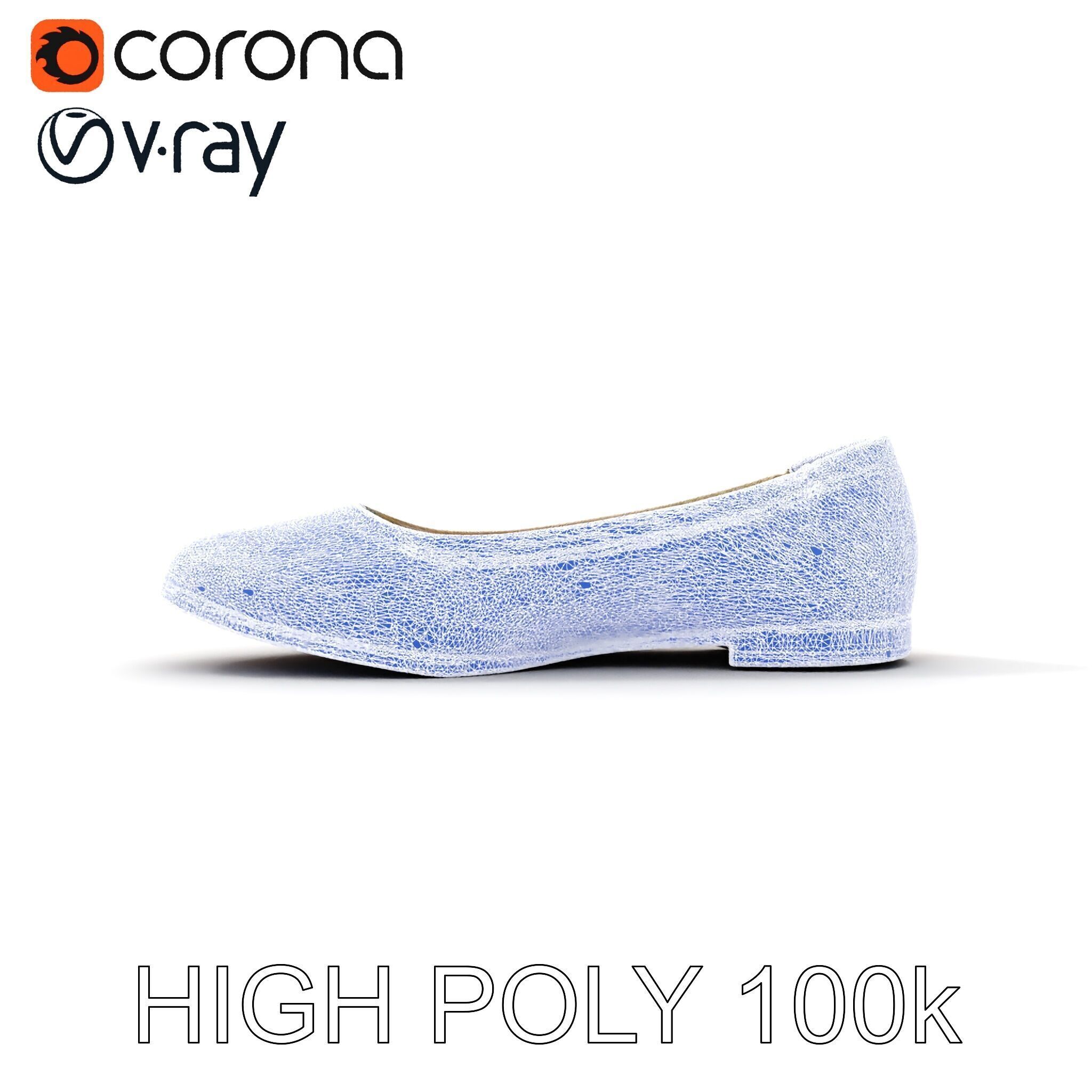 Elegant Womens Flat Shoe Model Pack Texture_30