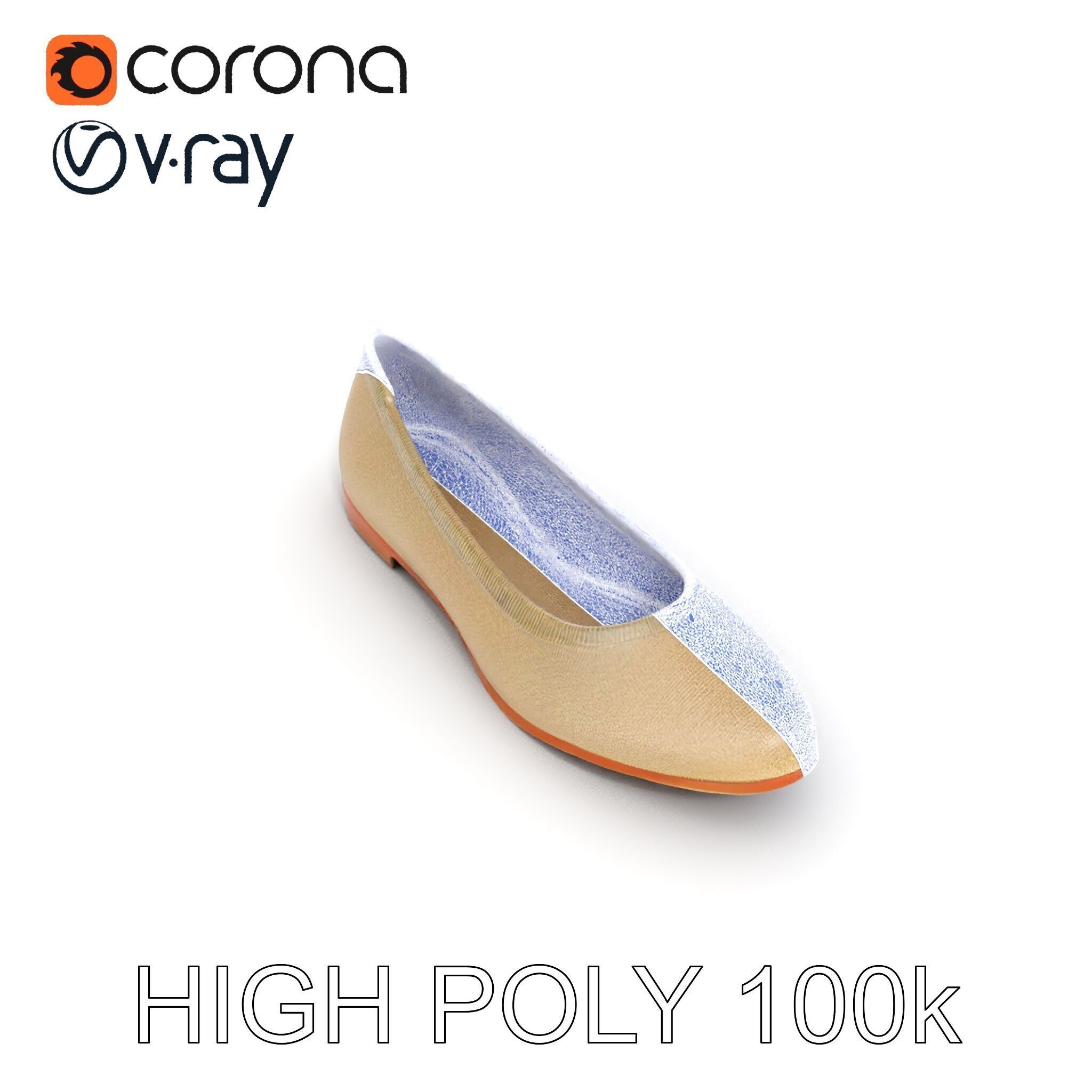 Elegant Womens Flat Shoe Model Pack Texture_32