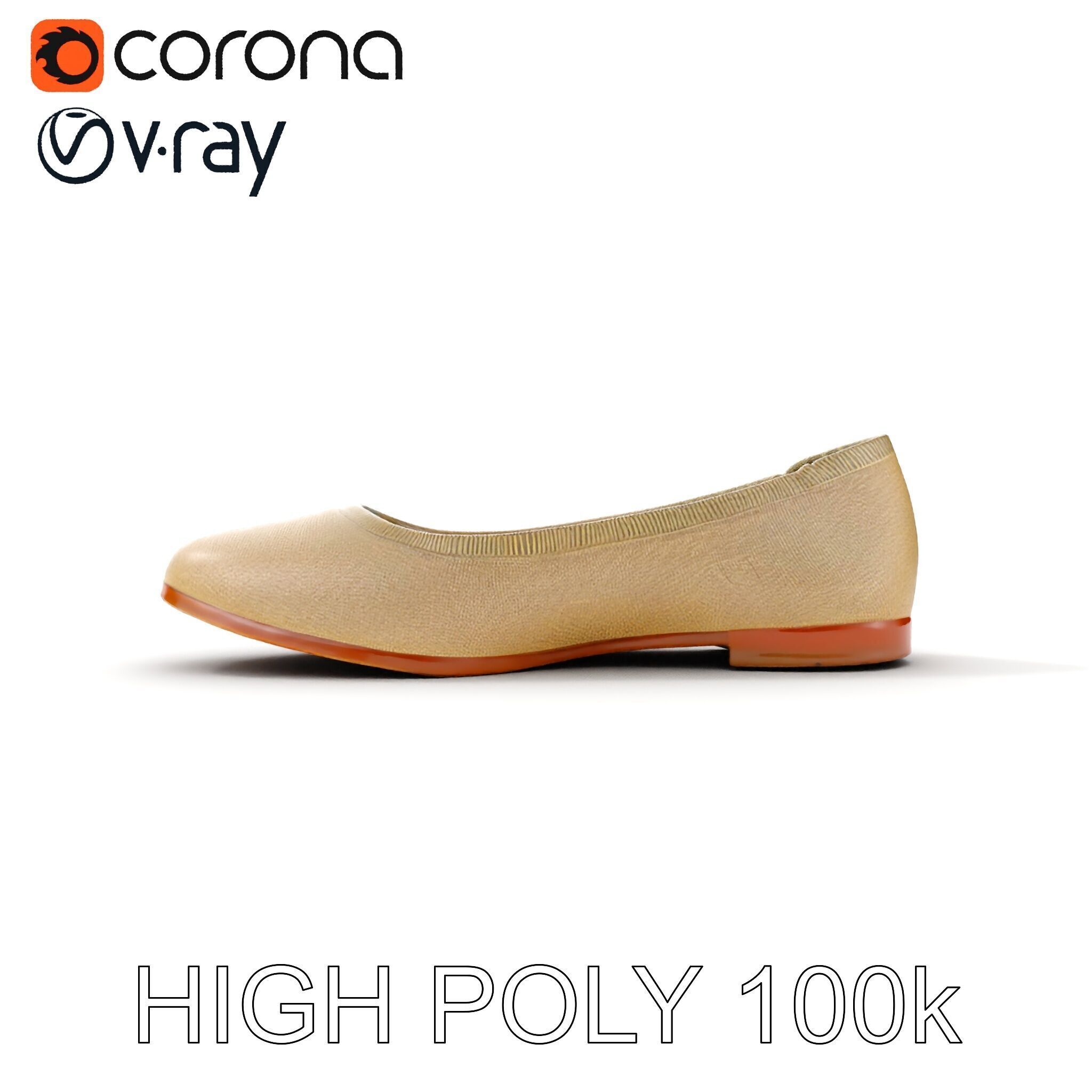 Elegant Womens Flat Shoe Model Pack Texture_25