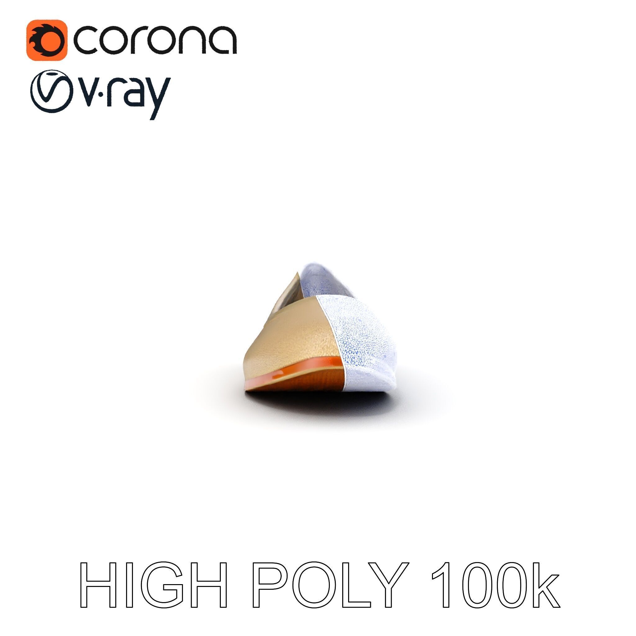 Elegant Womens Flat Shoe Model Pack Texture_36