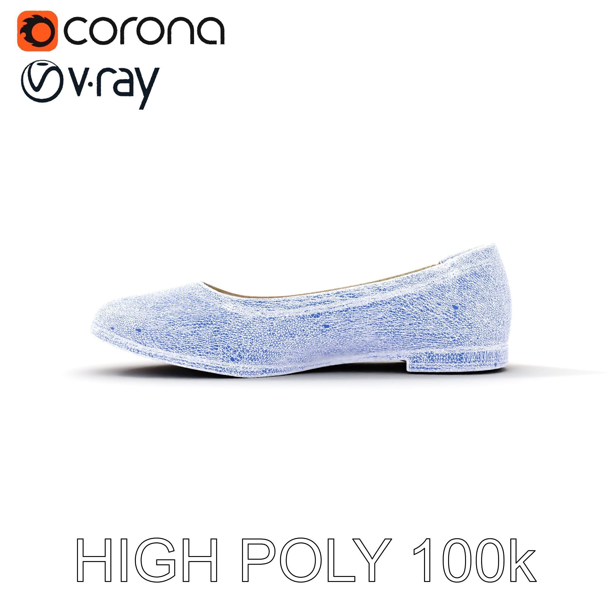 Elegant Womens Flat Shoe Model Pack Texture_22