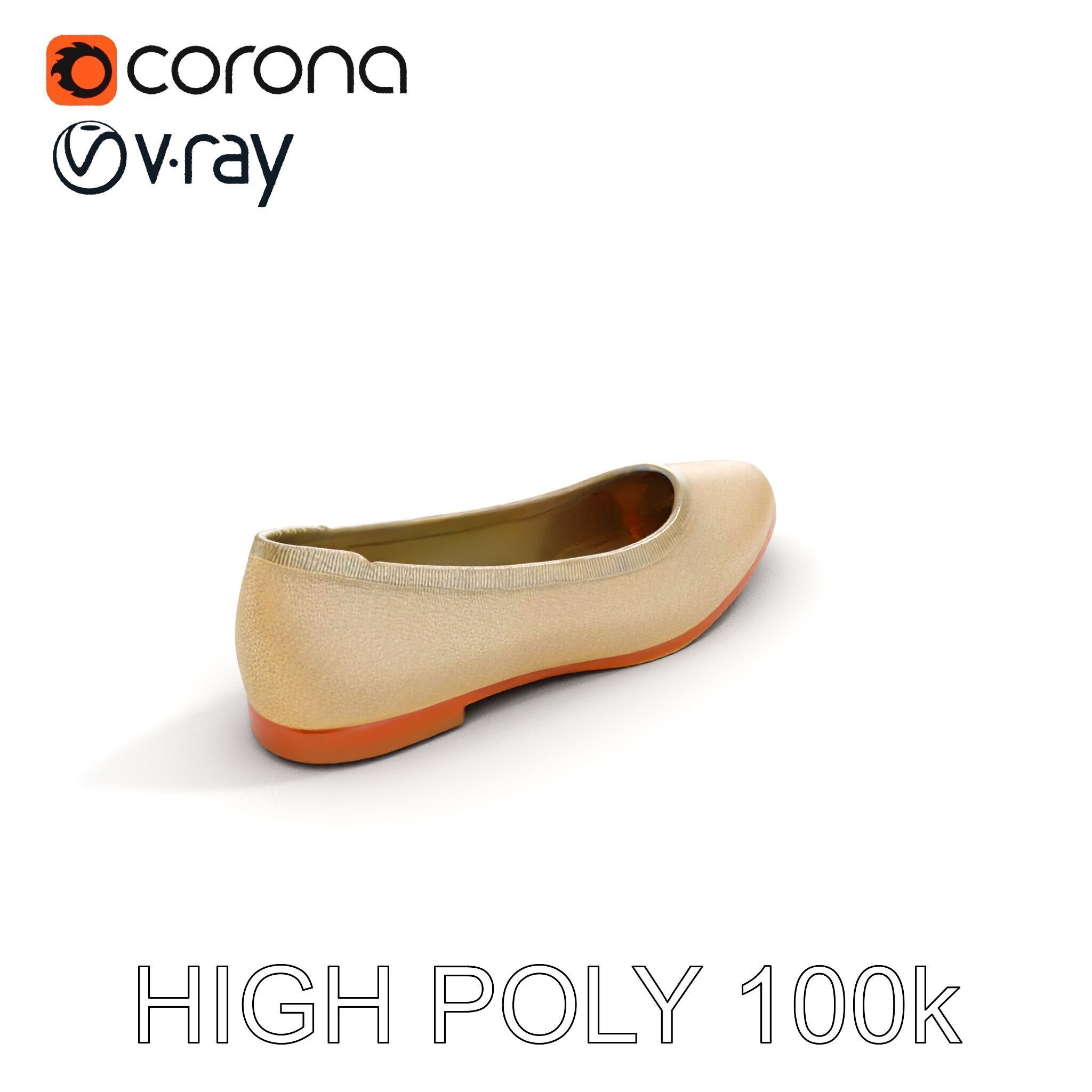 Elegant Womens Flat Shoe Model Pack Texture_16