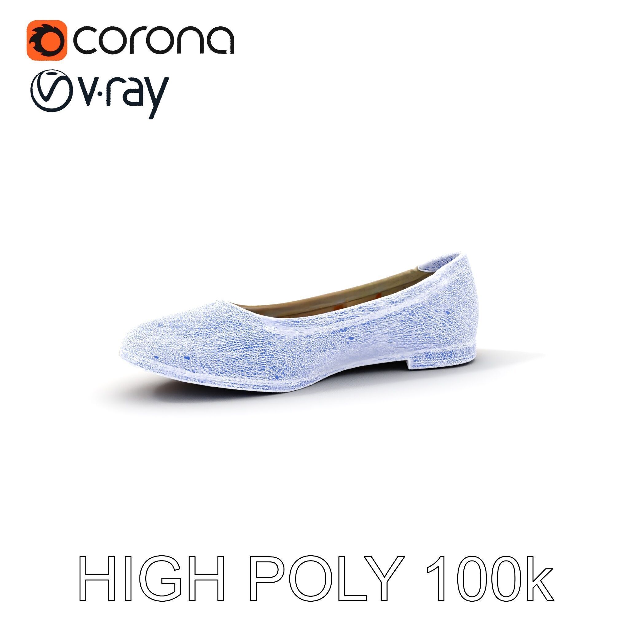 Elegant Womens Flat Shoe Model Pack Texture_31