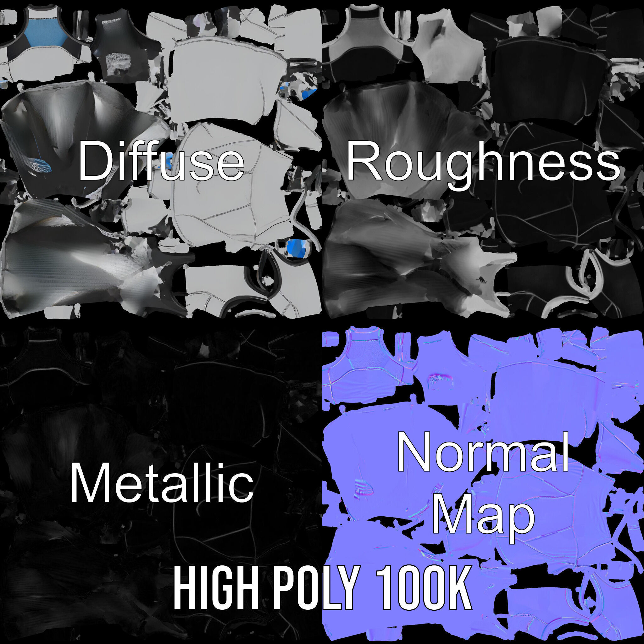 Stylish Athletic Dress D Model Pack Low-poly 3D model_3