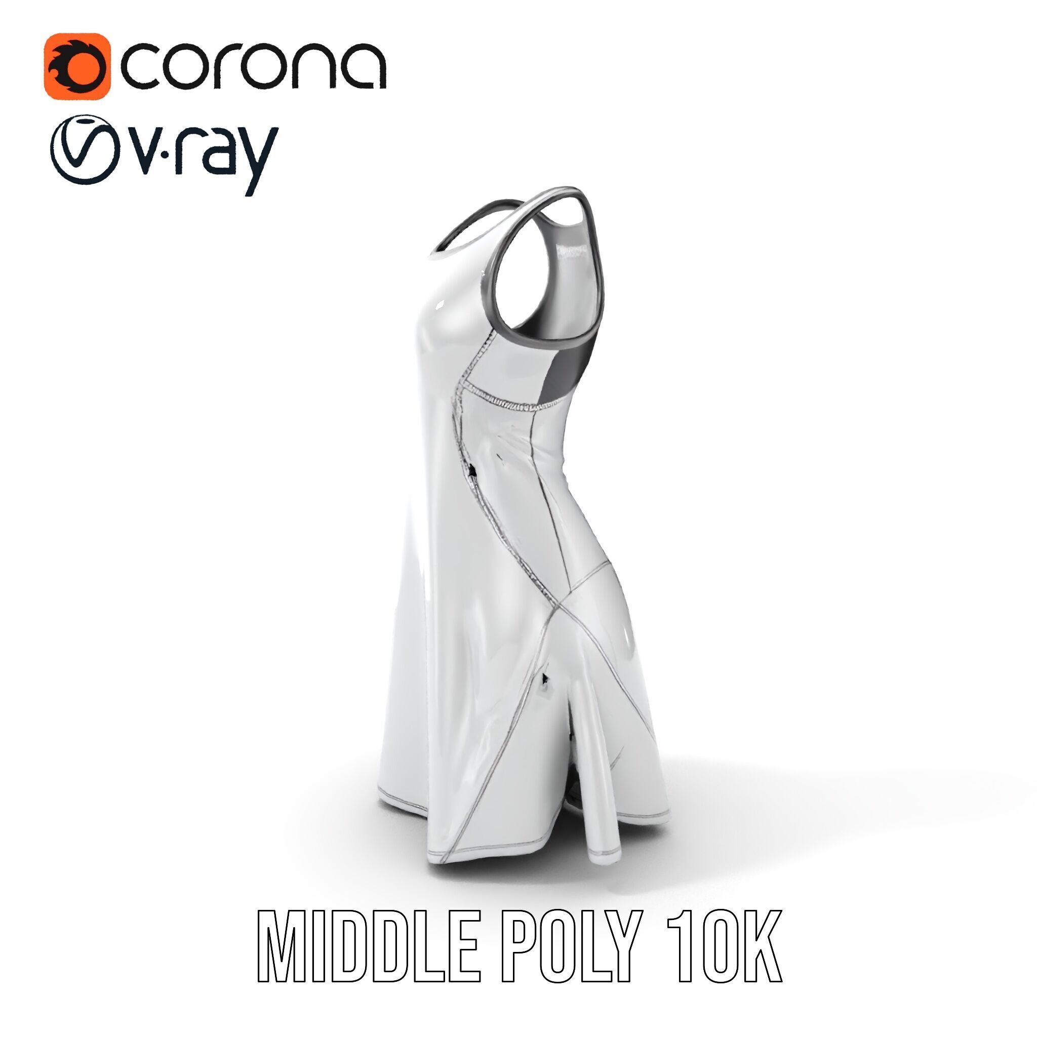 Stylish Athletic Dress D Model Pack Low-poly 3D model_6