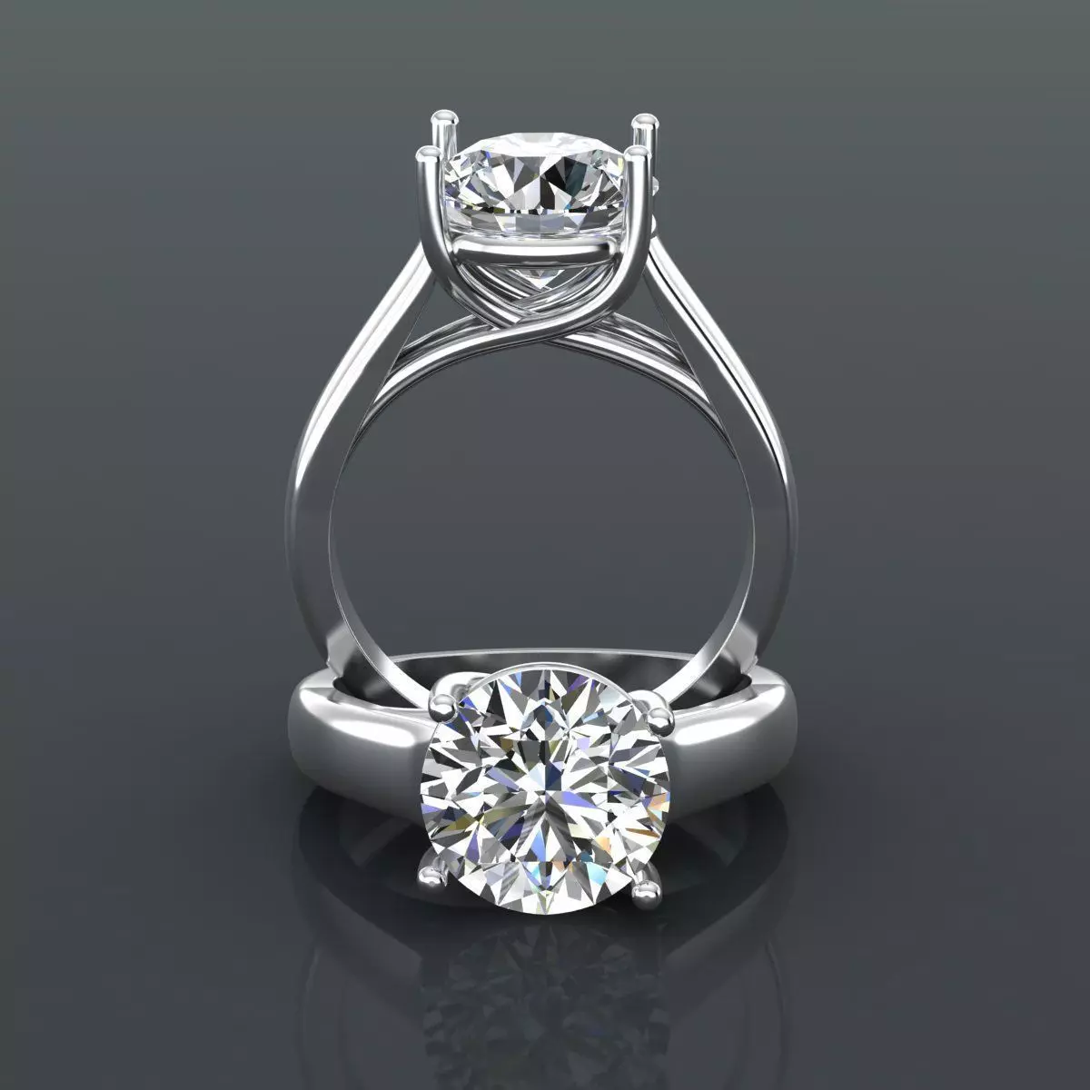 Solitaire Ring 3D print model_0