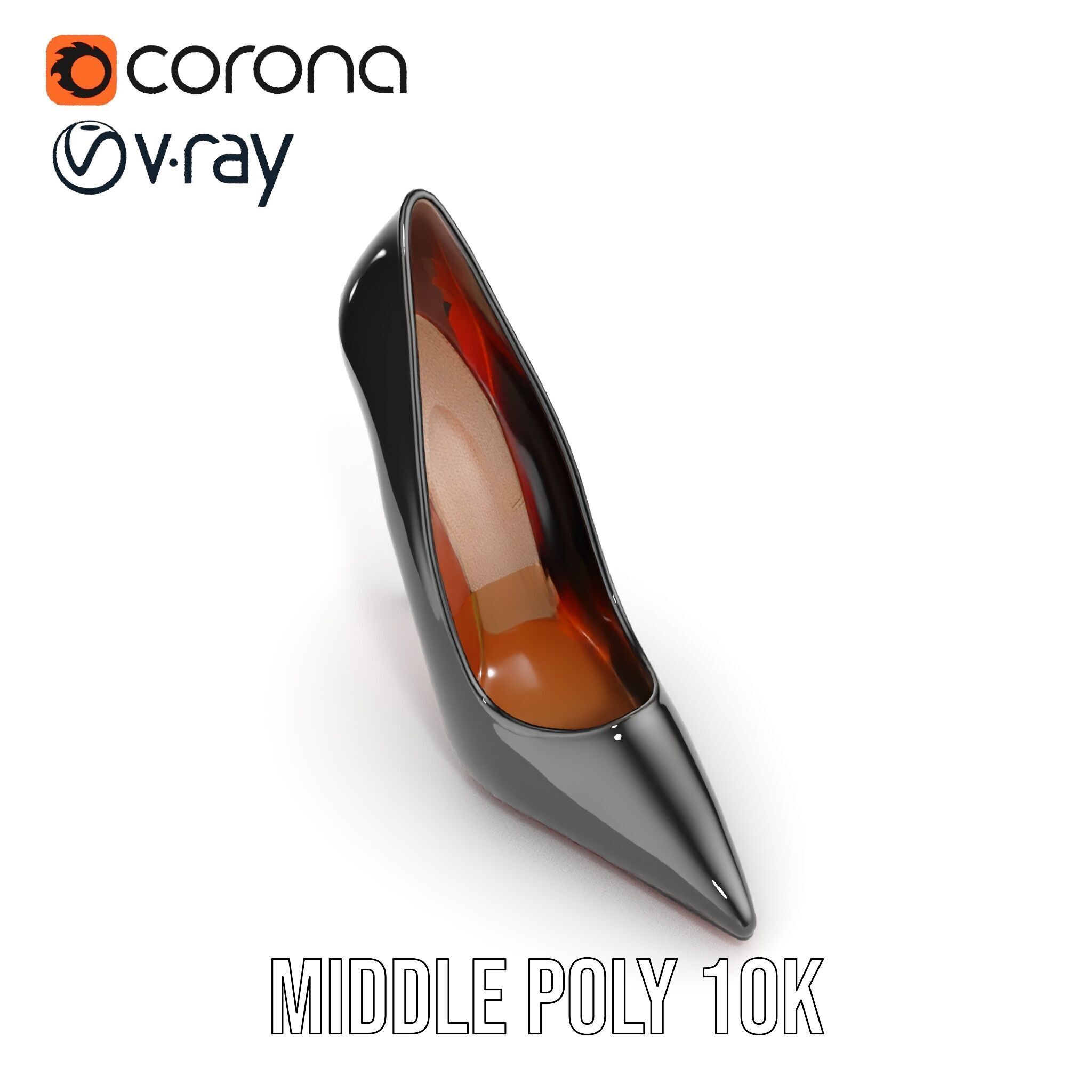High Heel Stiletto Shoe D Model Pack Low-poly 3D model_7