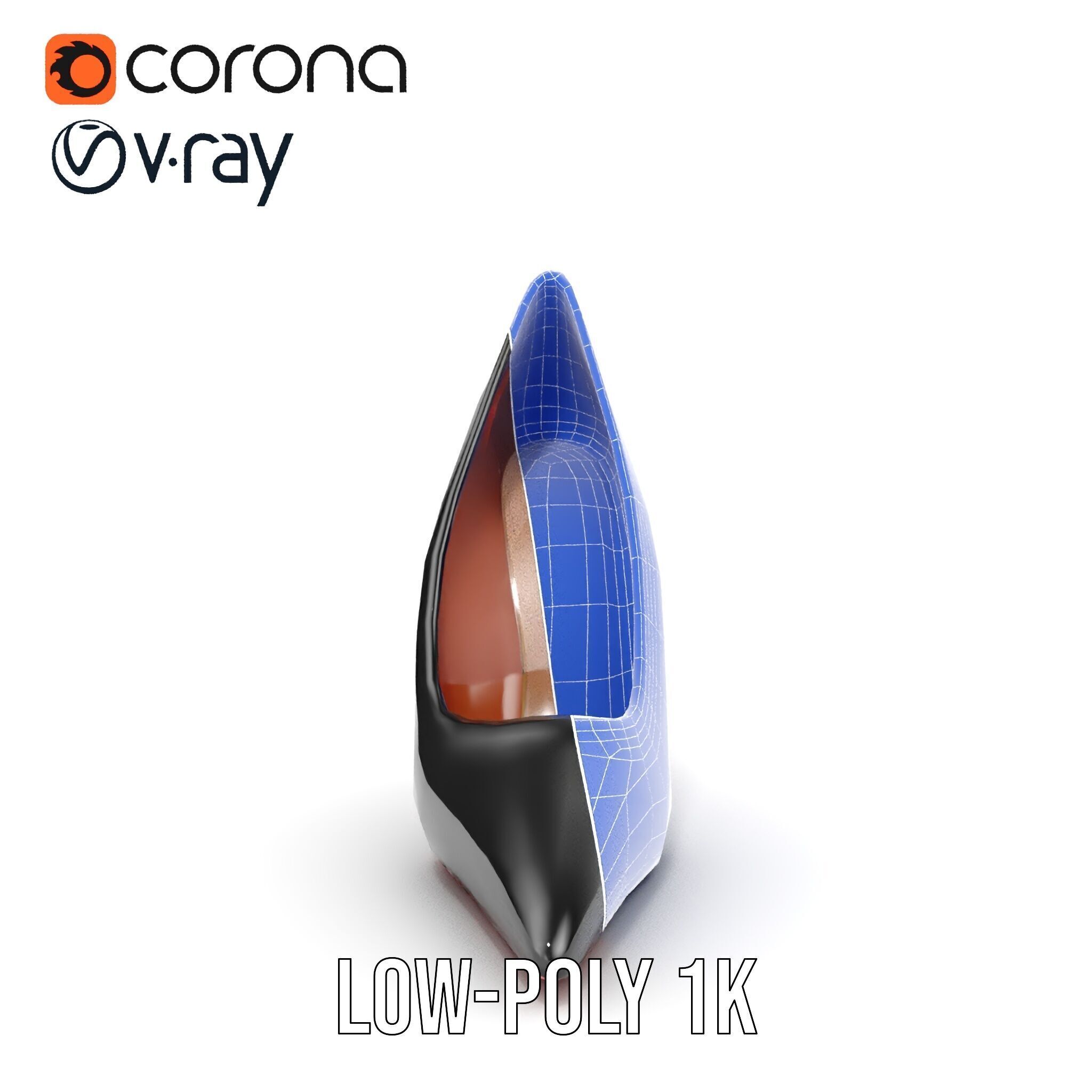 High Heel Stiletto Shoe D Model Pack Low-poly 3D model_32