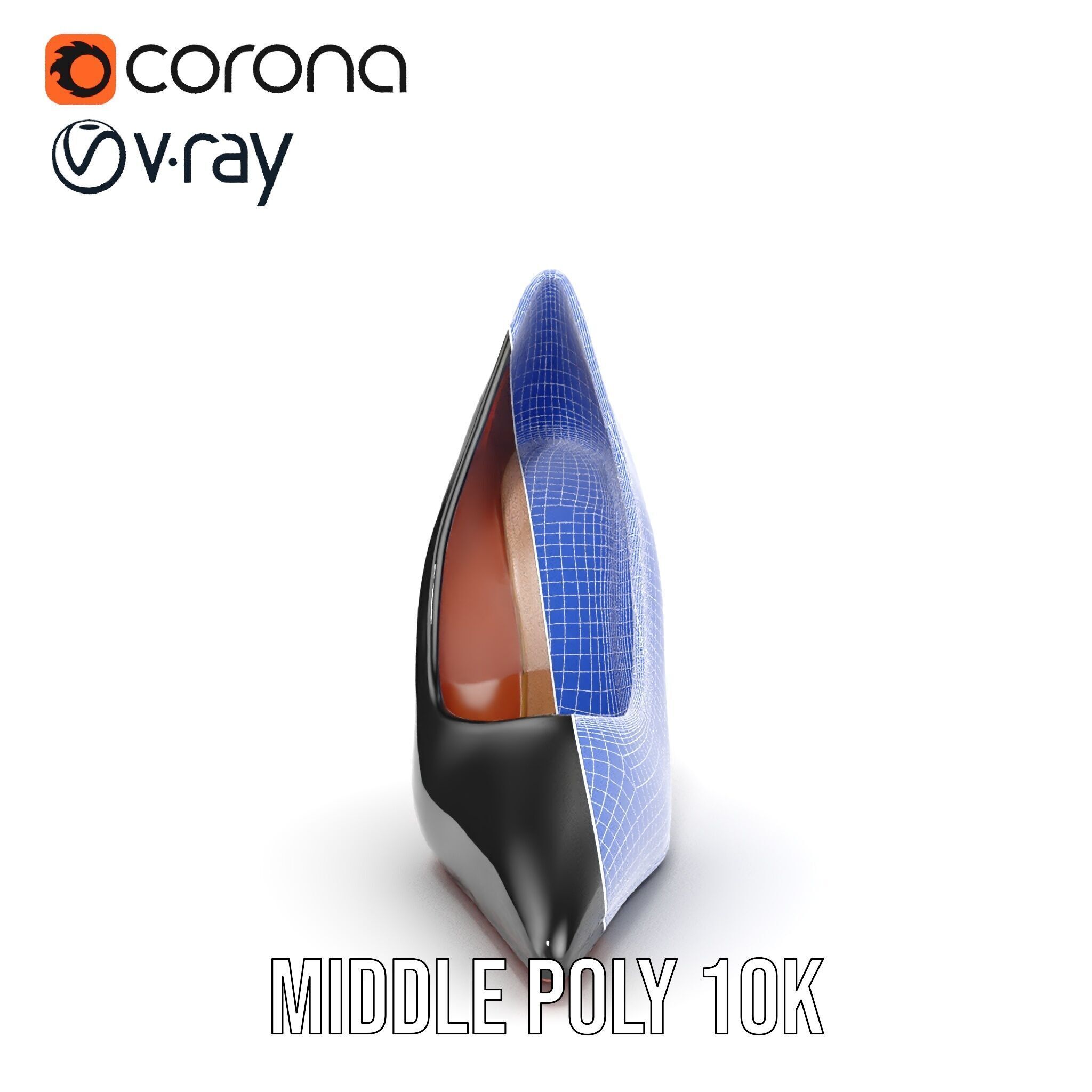 High Heel Stiletto Shoe D Model Pack Low-poly 3D model_28