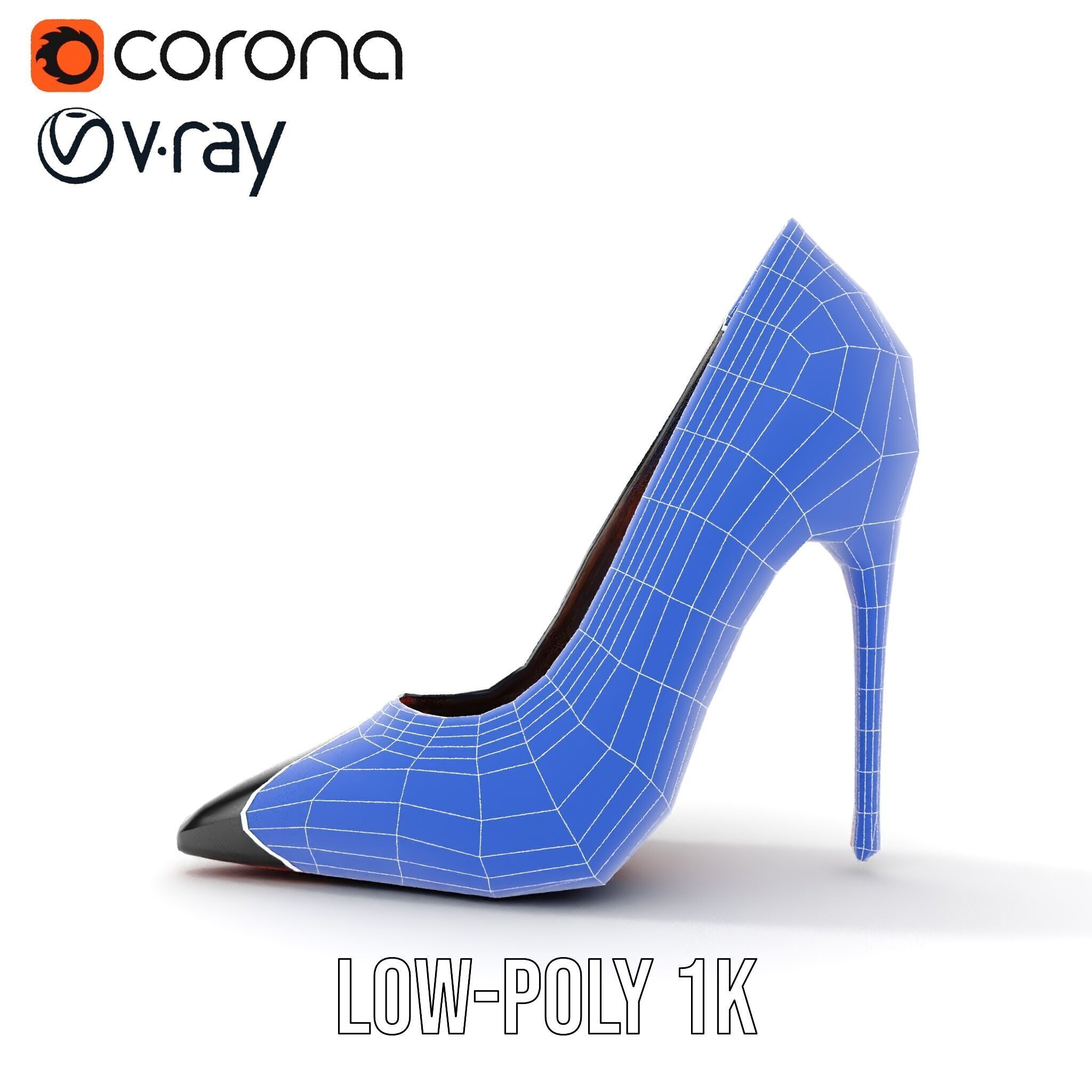 High Heel Stiletto Shoe D Model Pack Low-poly 3D model_12