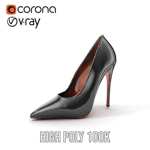 High Heel Stiletto Shoe D Model Pack Low-poly 3D model