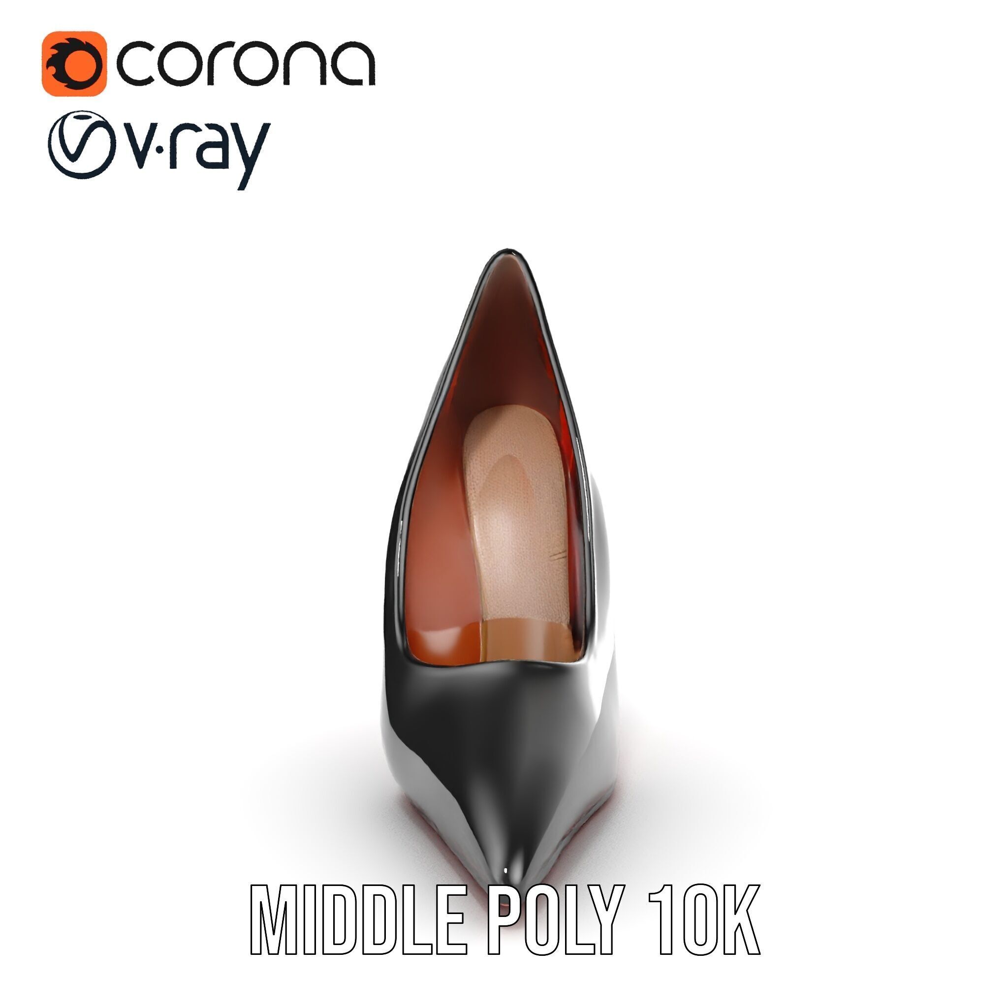 High Heel Stiletto Shoe D Model Pack Low-poly 3D model_19