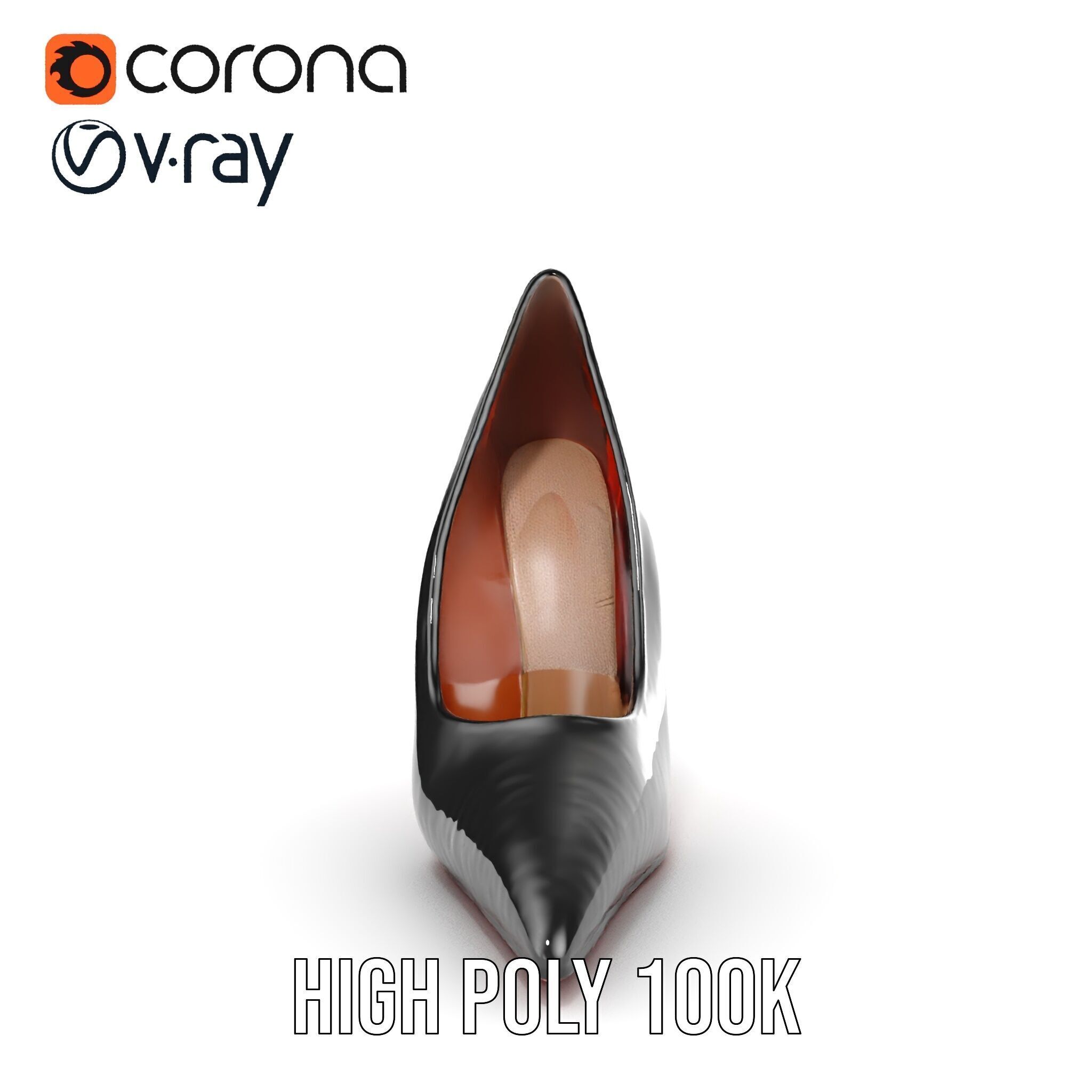 High Heel Stiletto Shoe D Model Pack Low-poly 3D model_21