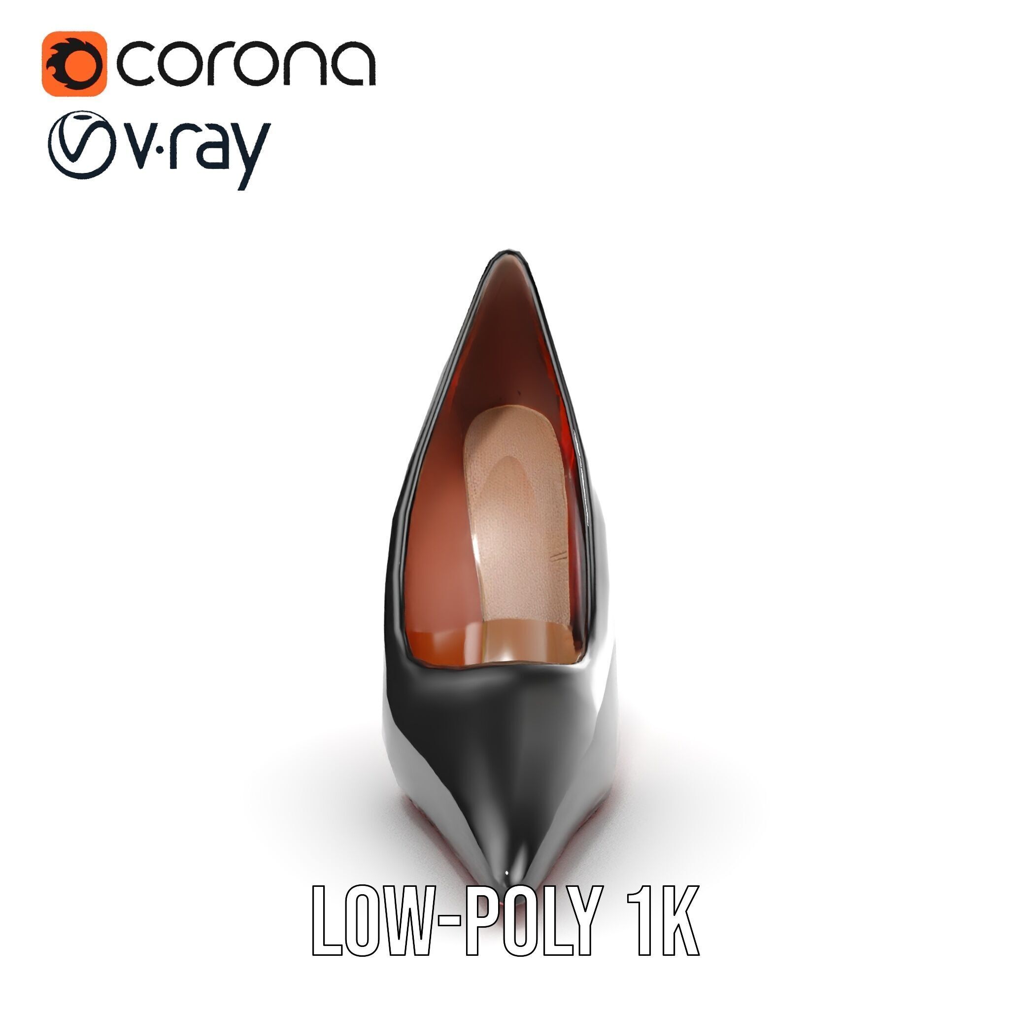 High Heel Stiletto Shoe D Model Pack Low-poly 3D model_20