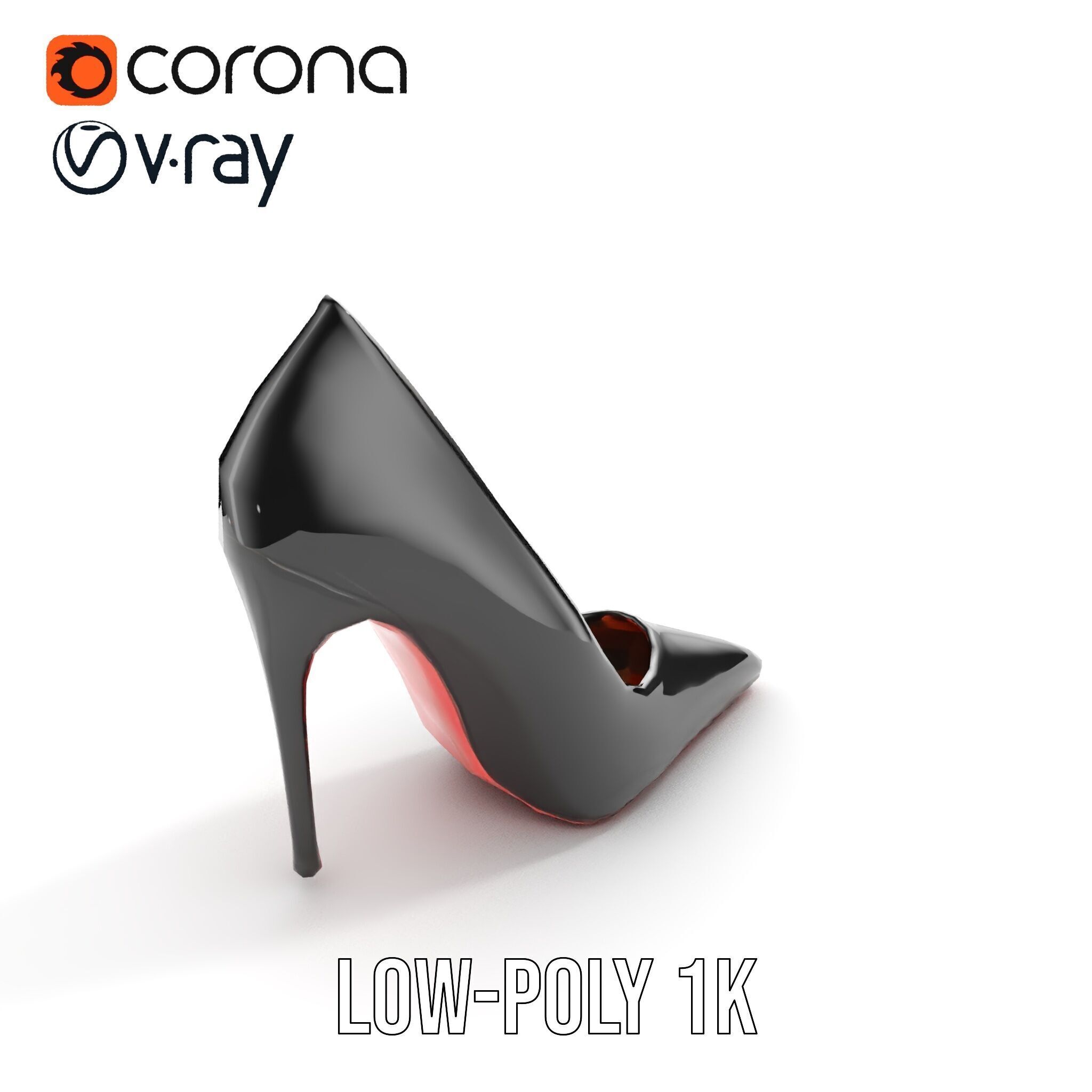 High Heel Stiletto Shoe D Model Pack Low-poly 3D model_29