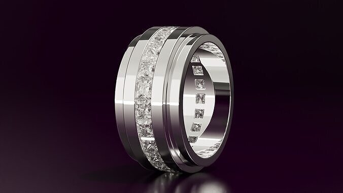 princess cut eternity ring N17 52EU size 3D print model