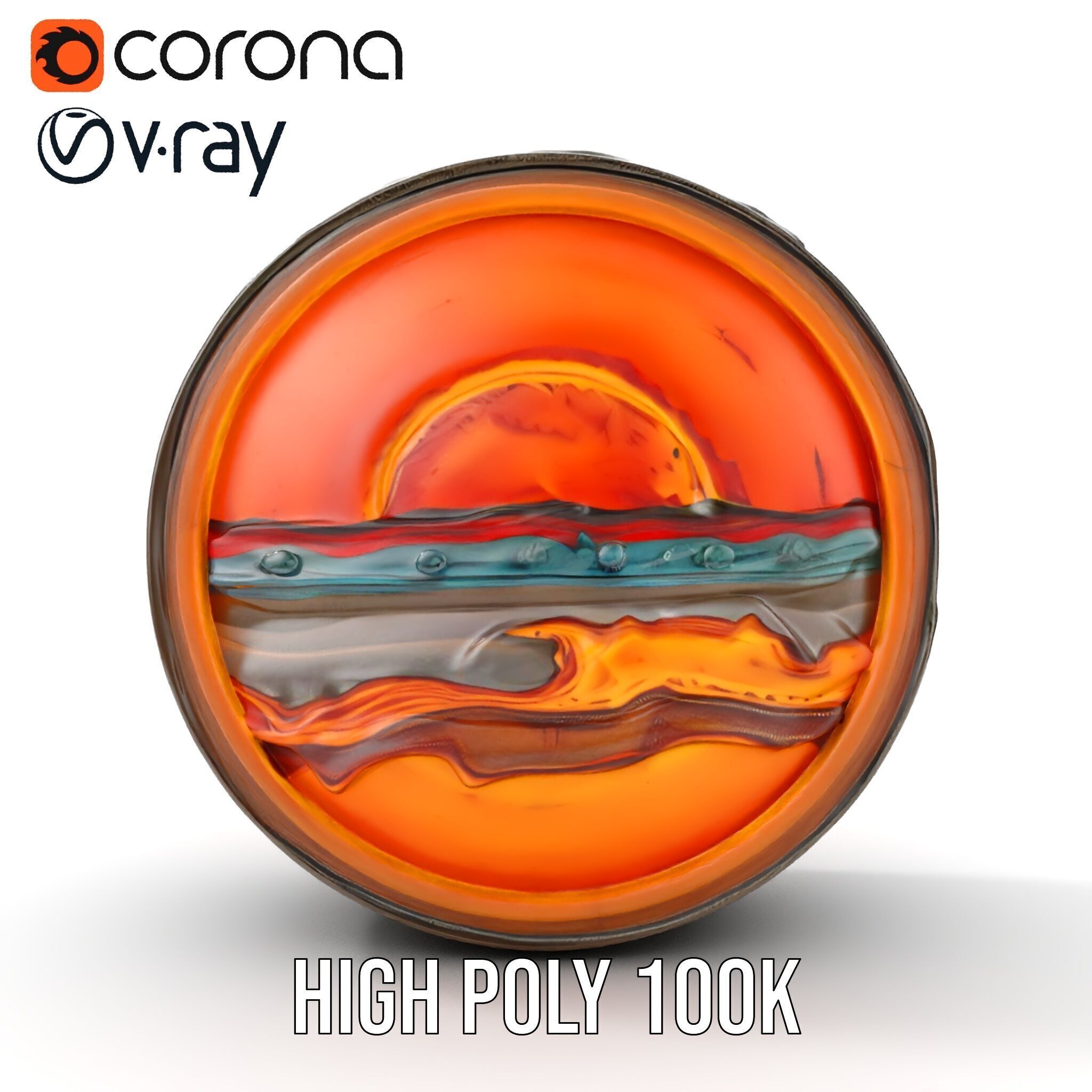 Vibrant Abstract Sunset Disk Model Pack Texture_11