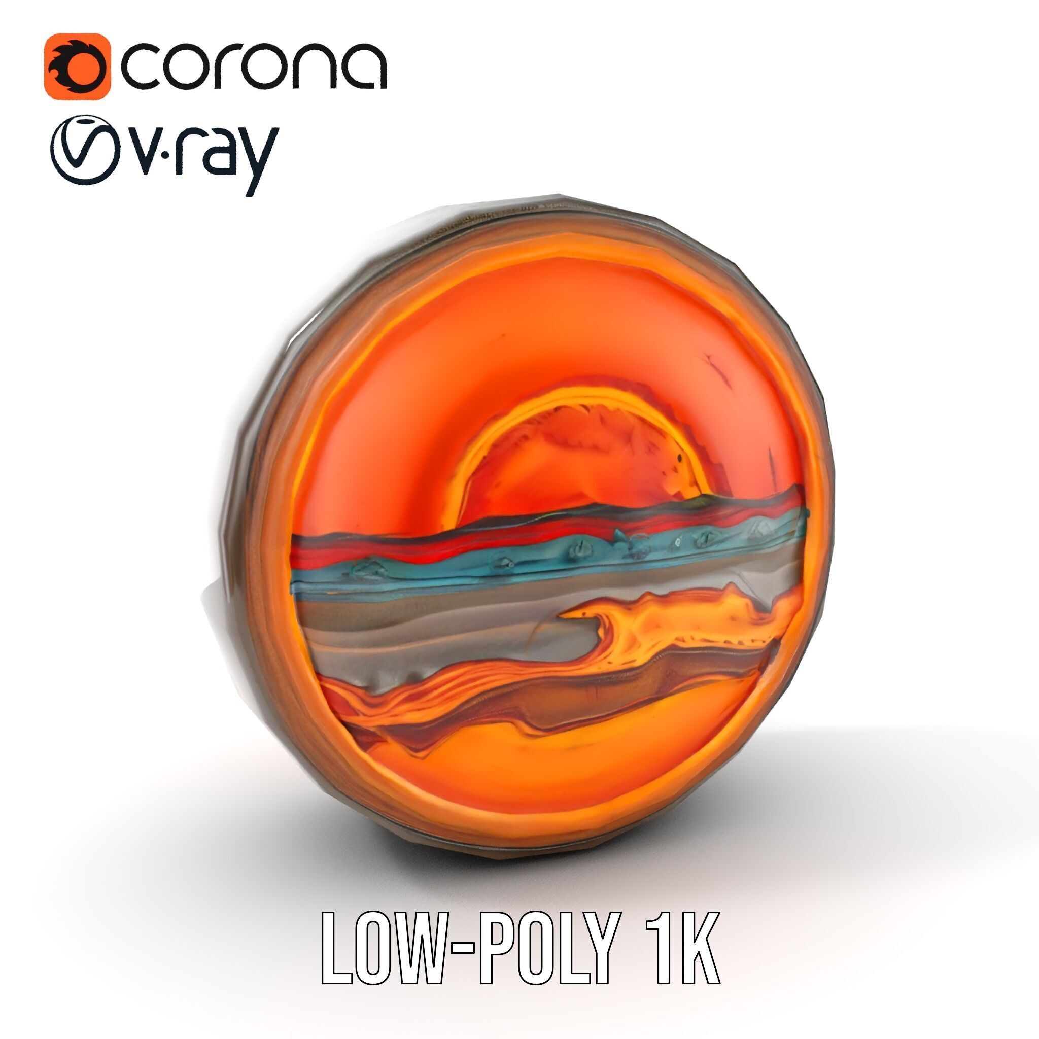 Vibrant Abstract Sunset Disk Model Pack Texture_8