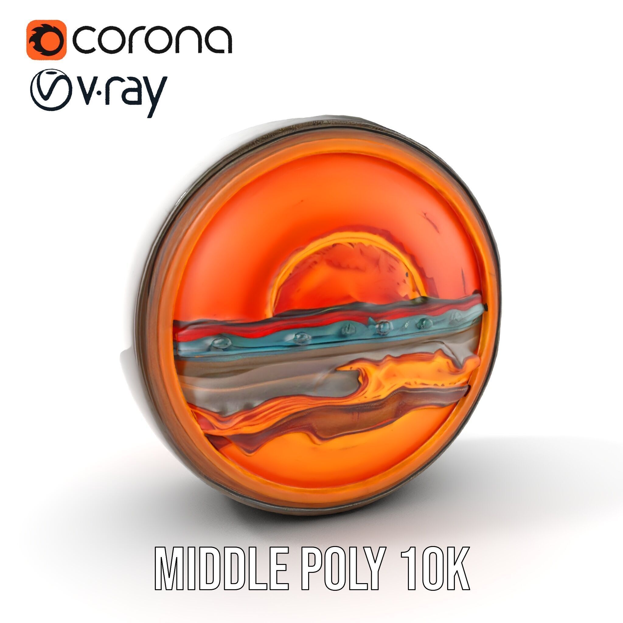 Vibrant Abstract Sunset Disk Model Pack Texture_7