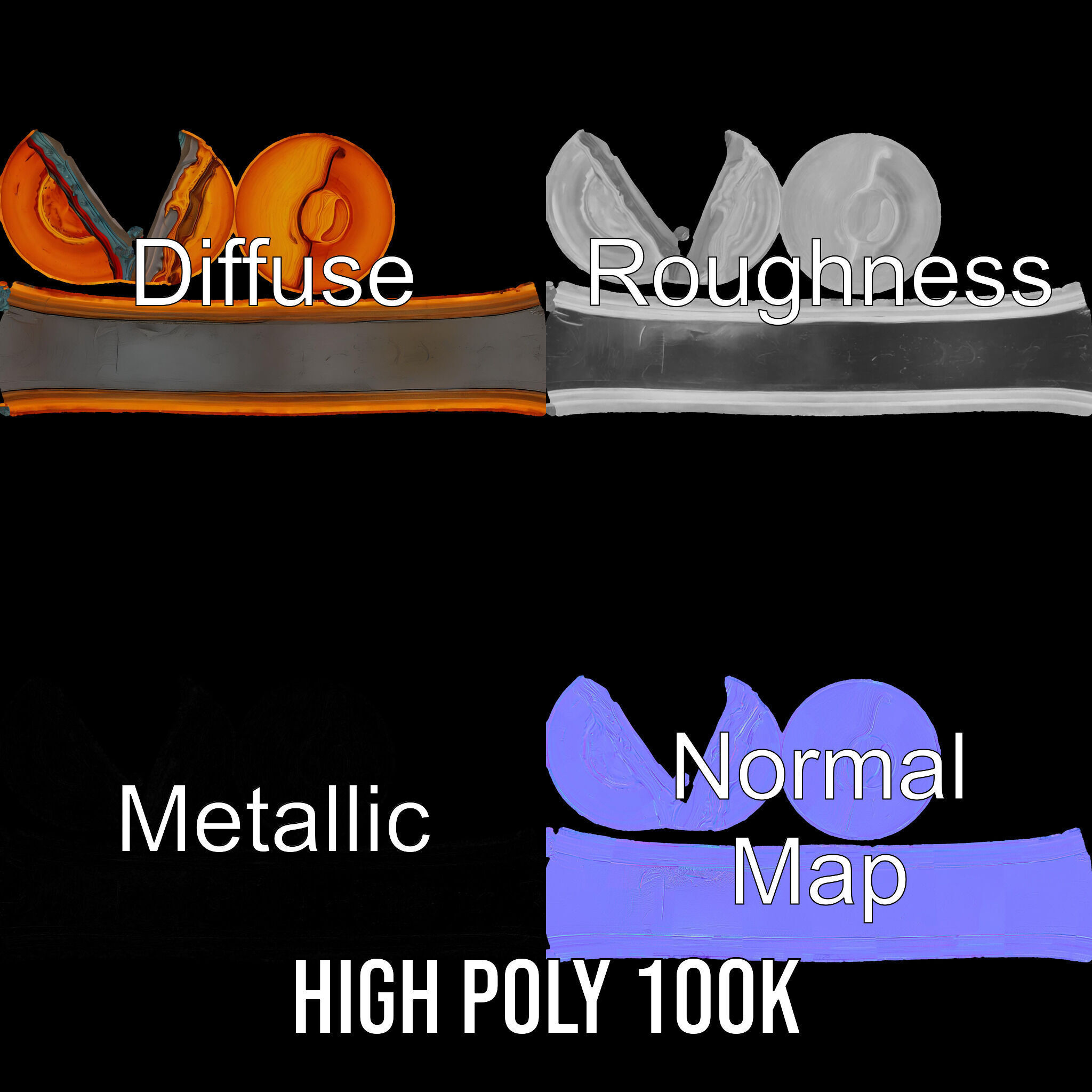 Vibrant Abstract Sunset Disk Model Pack Texture_4