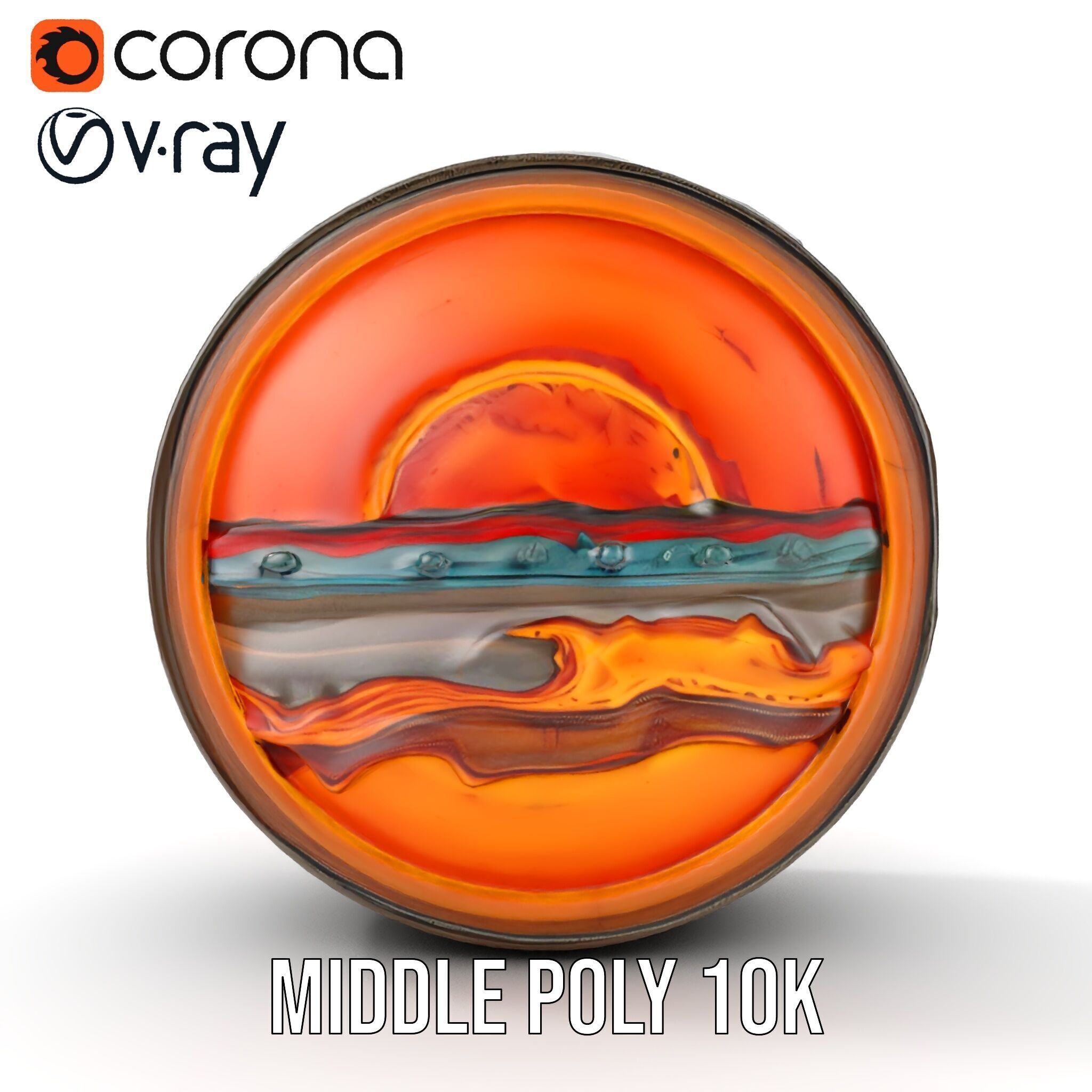 Vibrant Abstract Sunset Disk Model Pack Texture_23