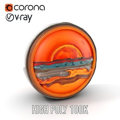 Vibrant Abstract Sunset Disk Model Pack Texture