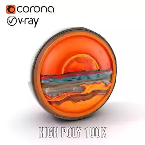 Vibrant Abstract Sunset Disk Model Pack Texture