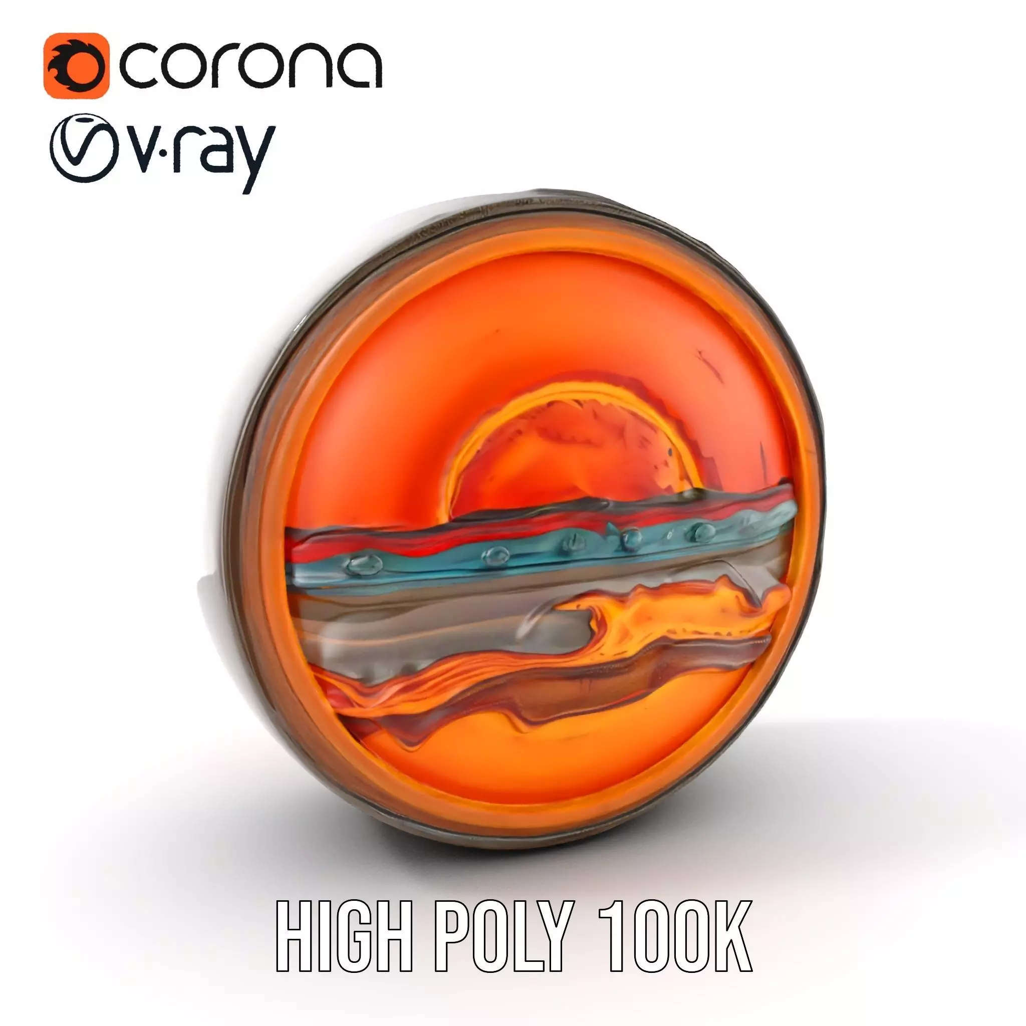 Vibrant Abstract Sunset Disk Model Pack Texture_0