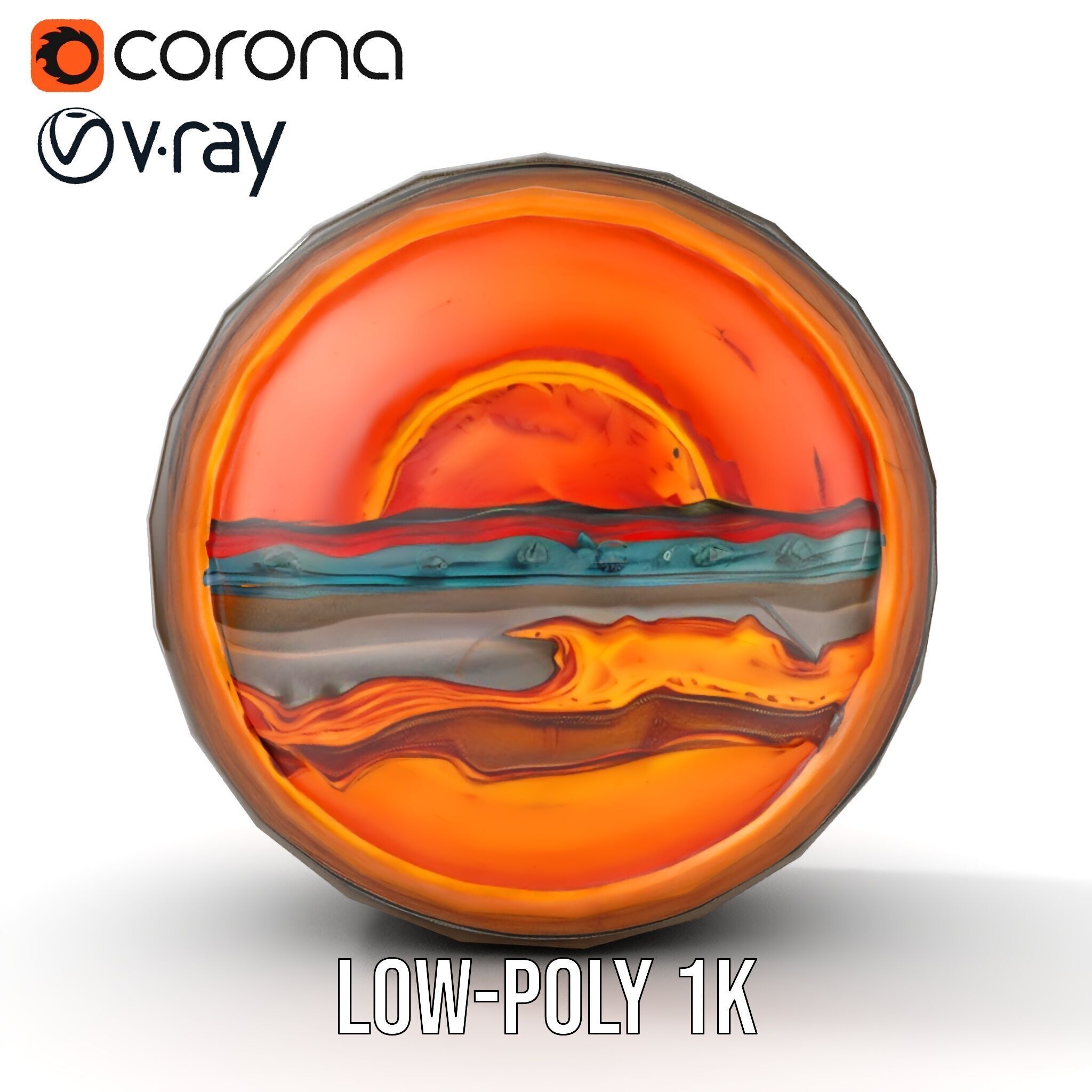 Vibrant Abstract Sunset Disk Model Pack Texture_24