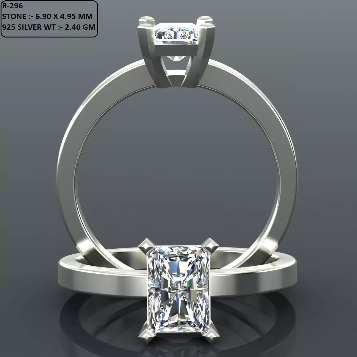 Solitaire Ring 3D print model_0