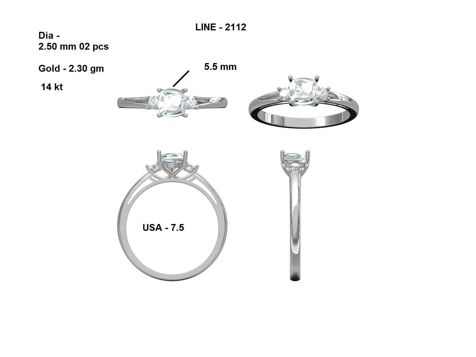 Solitaire Ring 3D print model_1
