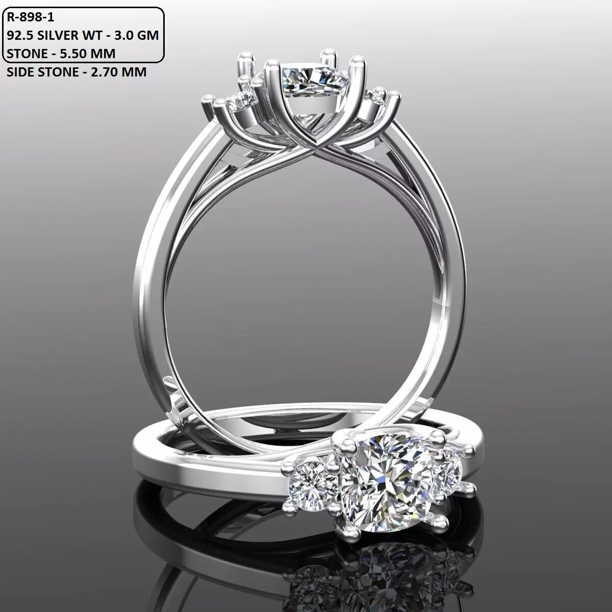 Solitaire Ring 3D print model_0