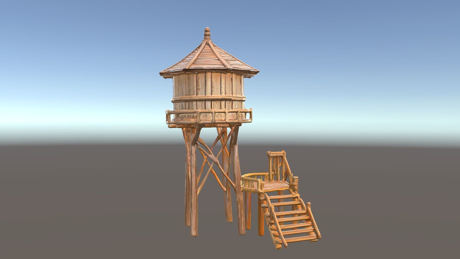 Wooden Water Tower Model Pack for Realistic Environments Low-poly 3D model_35