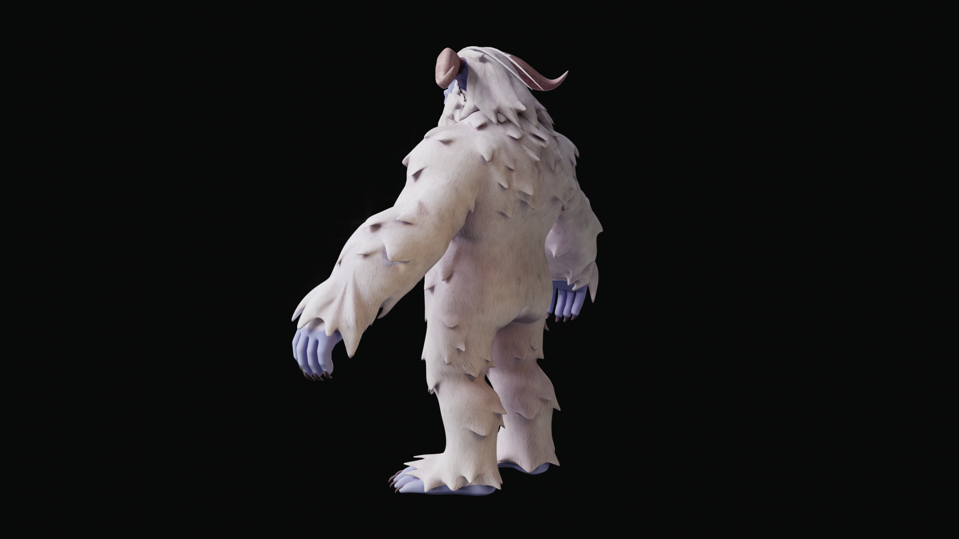 Yeti - Rigged Stylized Creature 3D Model for Blender Low-poly 3D model_28
