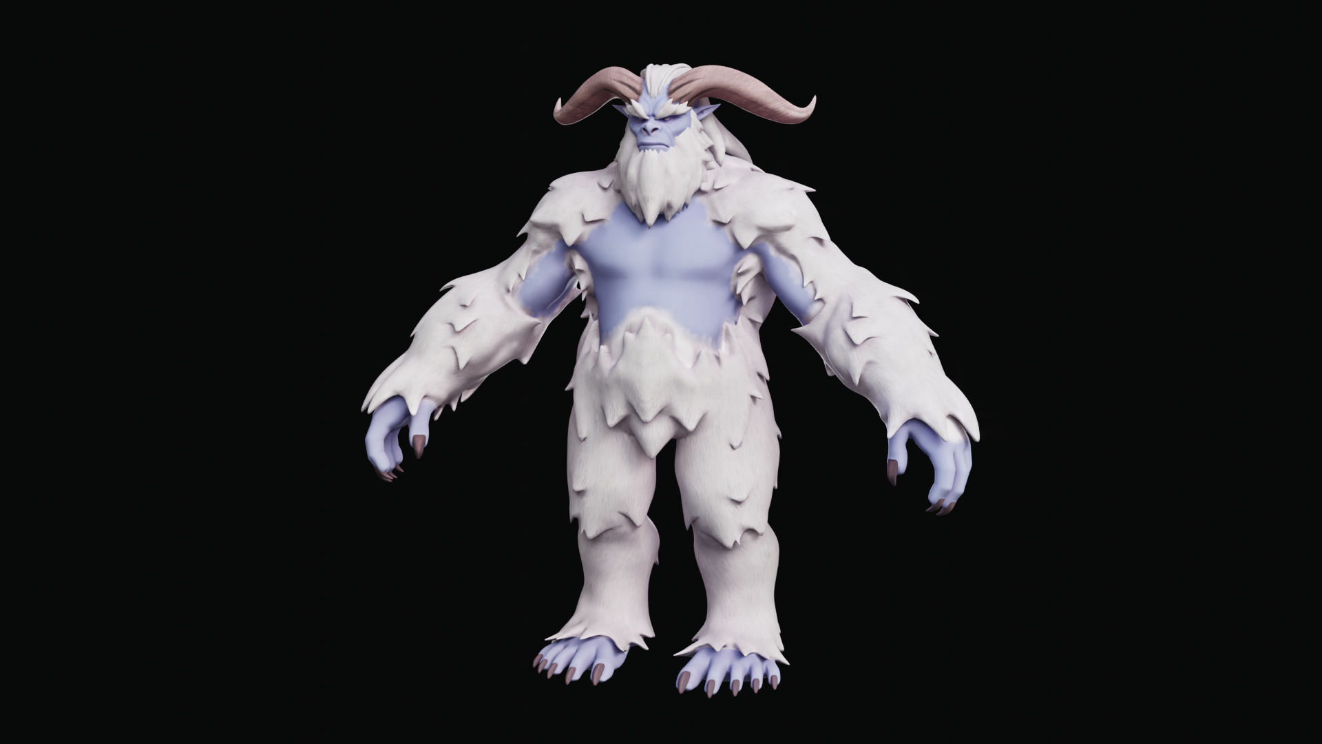 Yeti - Rigged Stylized Creature 3D Model for Blender Low-poly 3D model_34