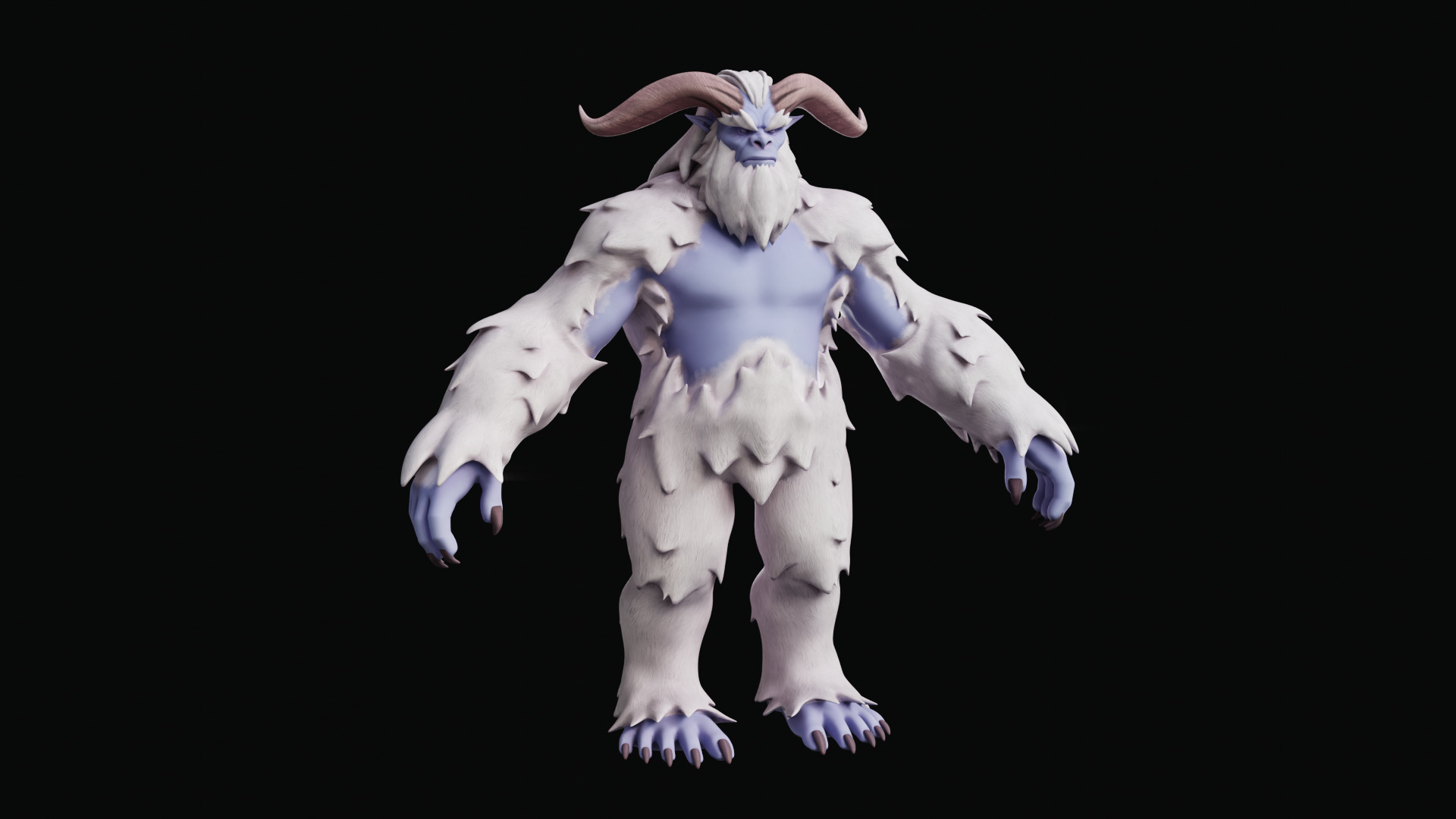 Yeti - Rigged Stylized Creature 3D Model for Blender Low-poly 3D model_16