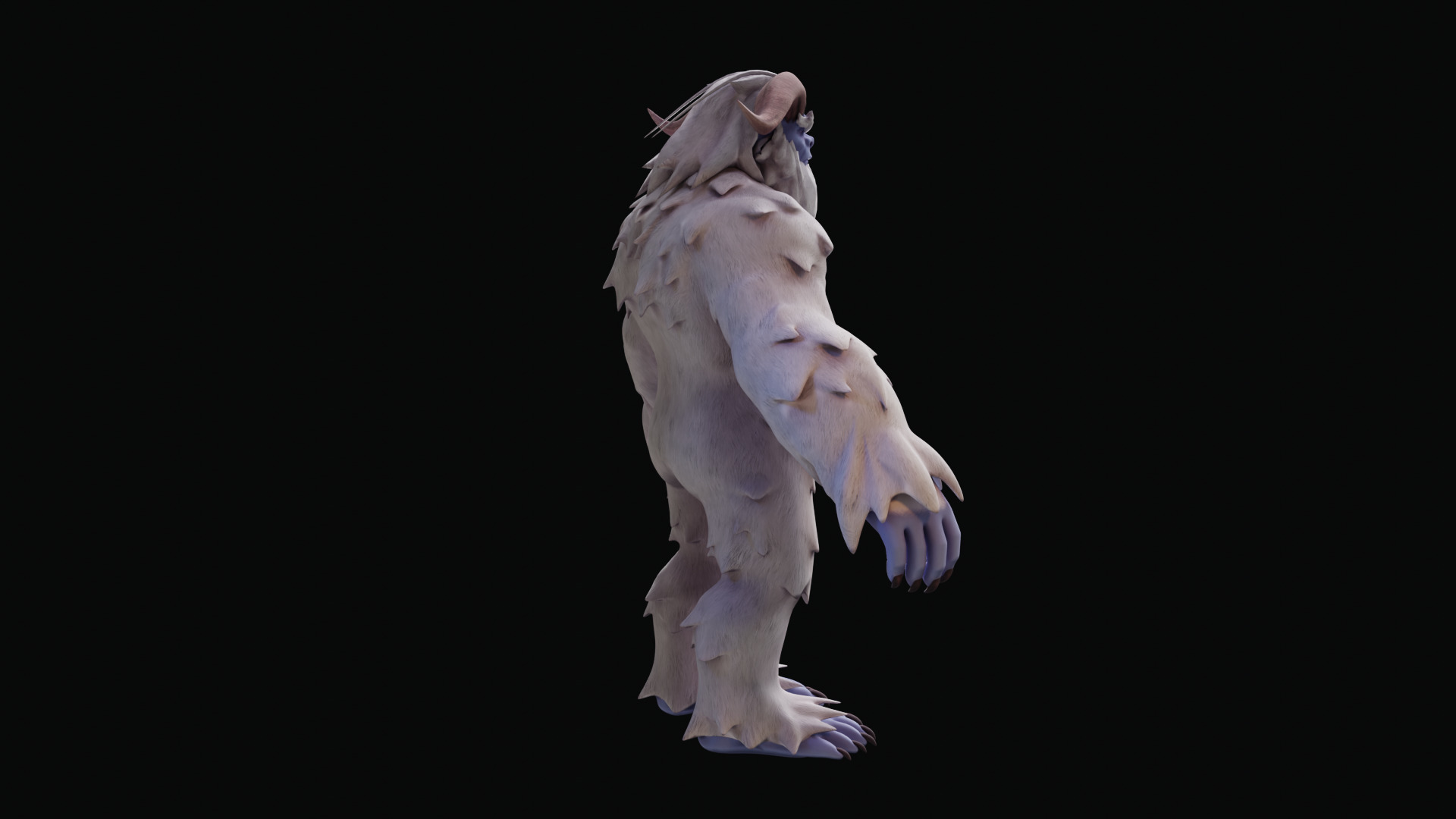 Yeti - Rigged Stylized Creature 3D Model for Blender Low-poly 3D model_21