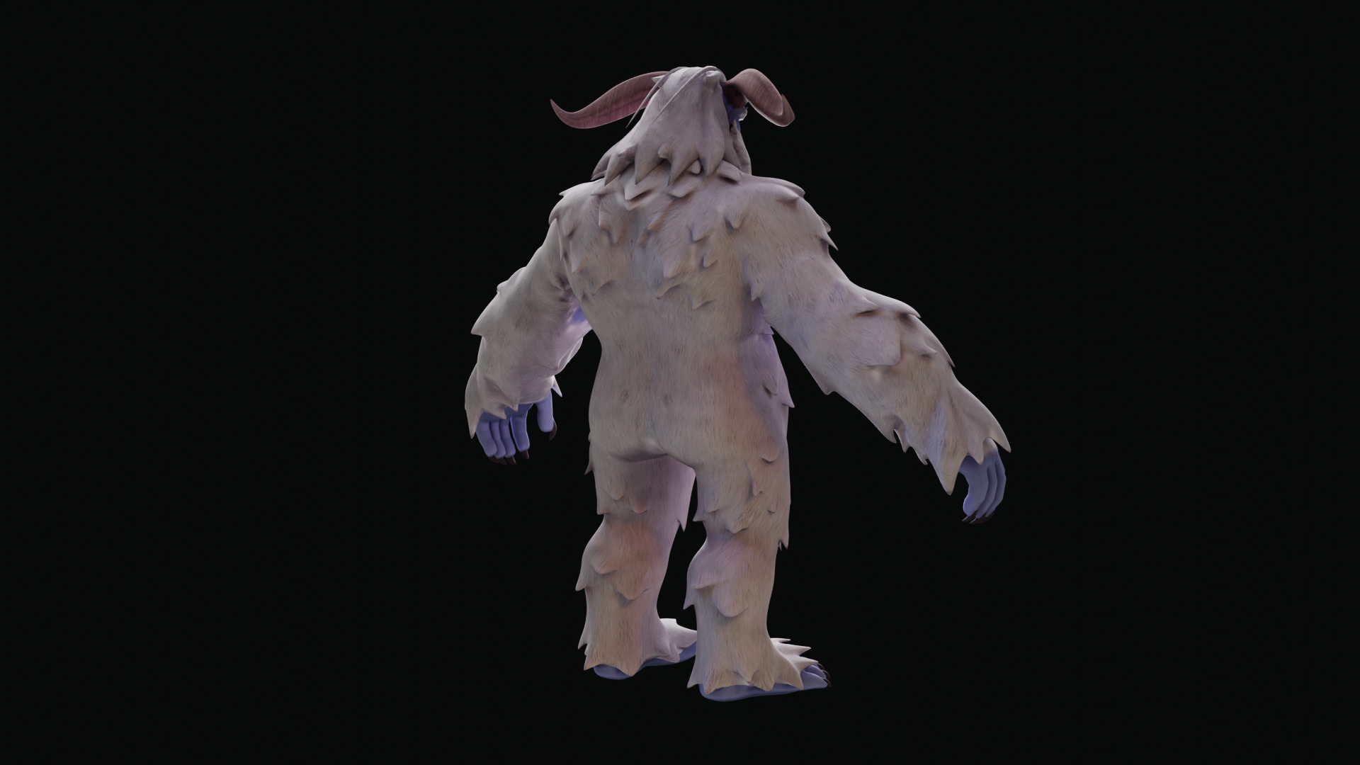 Yeti - Rigged Stylized Creature 3D Model for Blender Low-poly 3D model_23