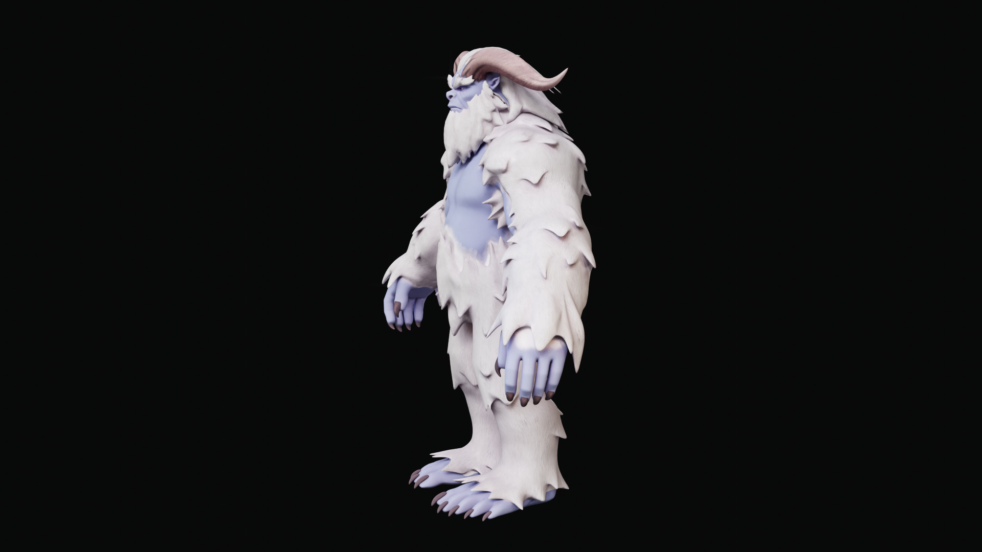 Yeti - Rigged Stylized Creature 3D Model for Blender Low-poly 3D model_31