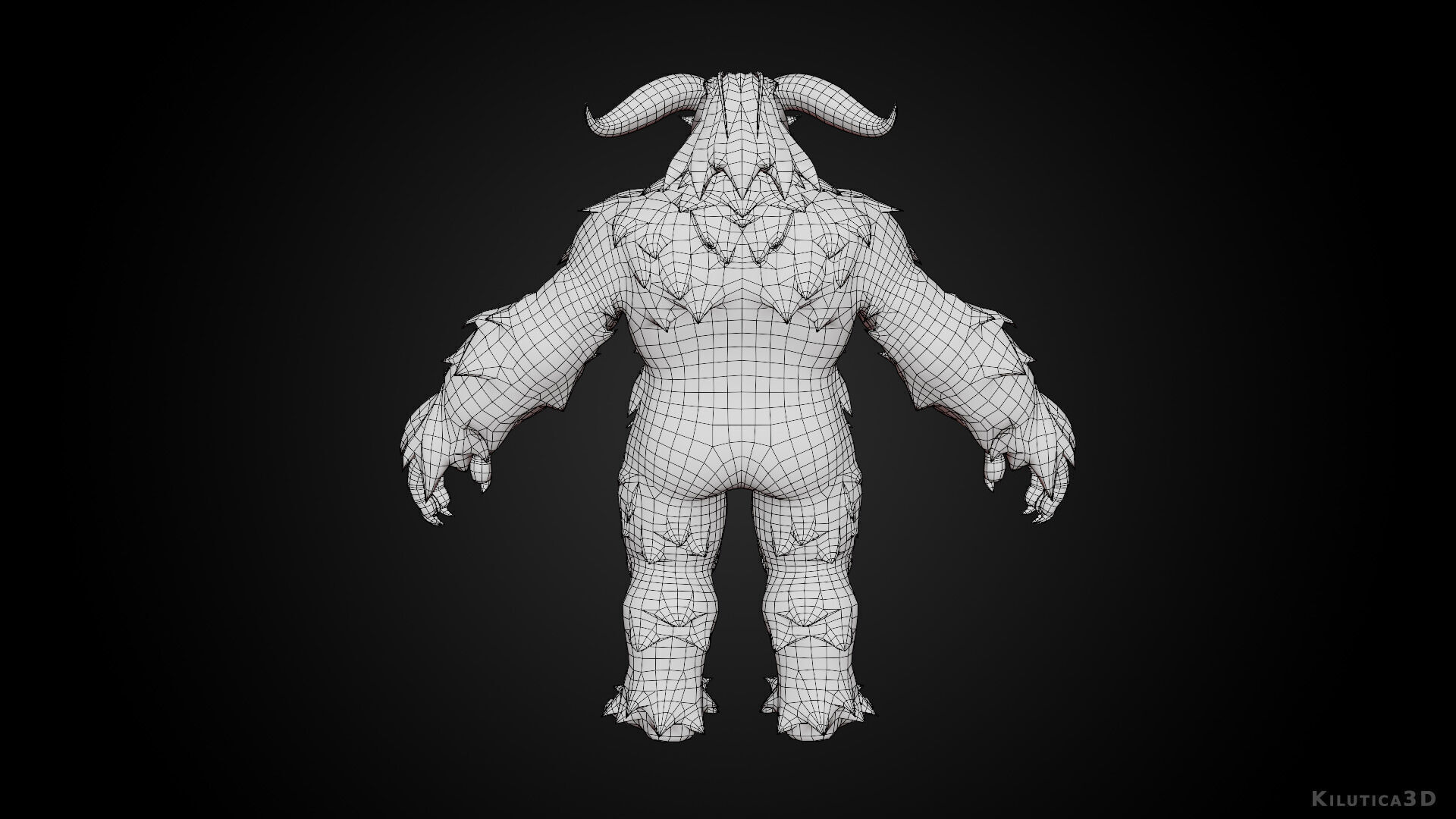 Yeti - Rigged Stylized Creature 3D Model for Blender Low-poly 3D model_10