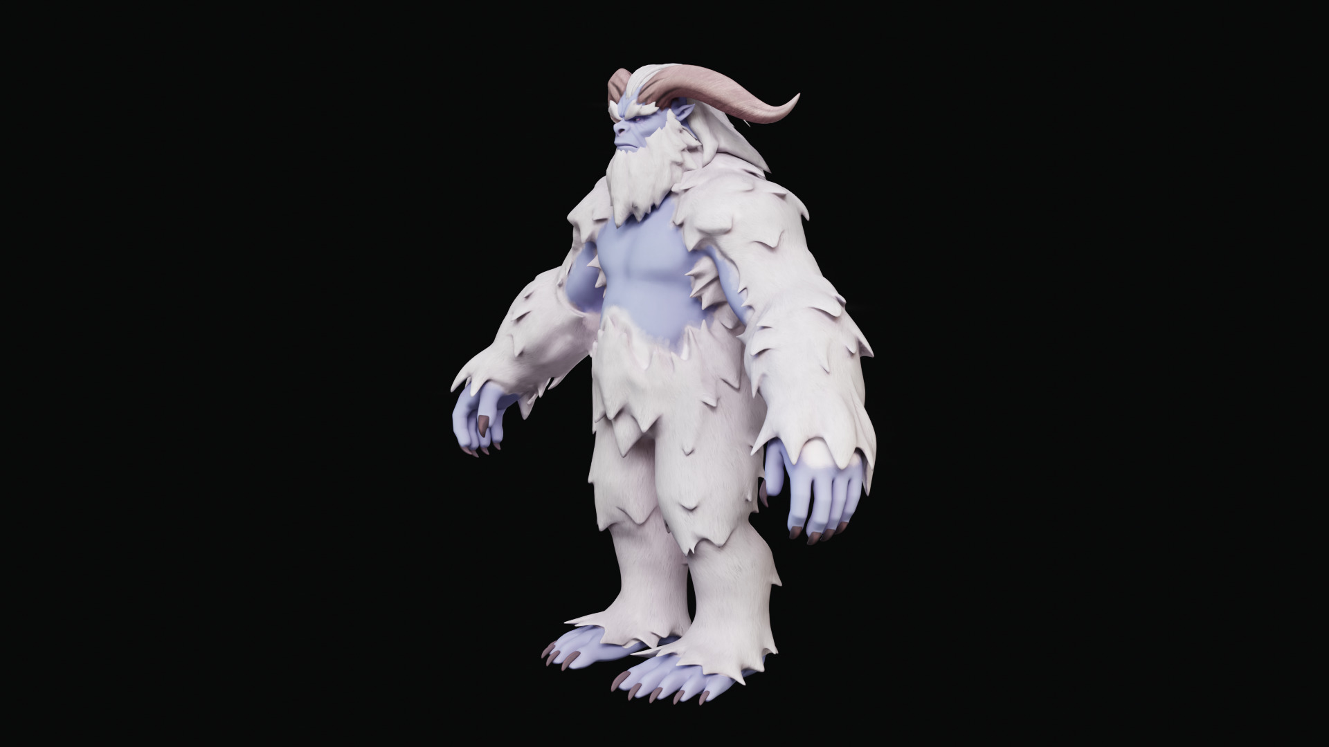 Yeti - Rigged Stylized Creature 3D Model for Blender Low-poly 3D model_32