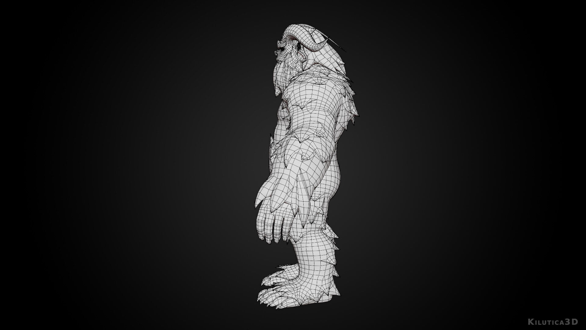 Yeti - Rigged Stylized Creature 3D Model for Blender Low-poly 3D model_9